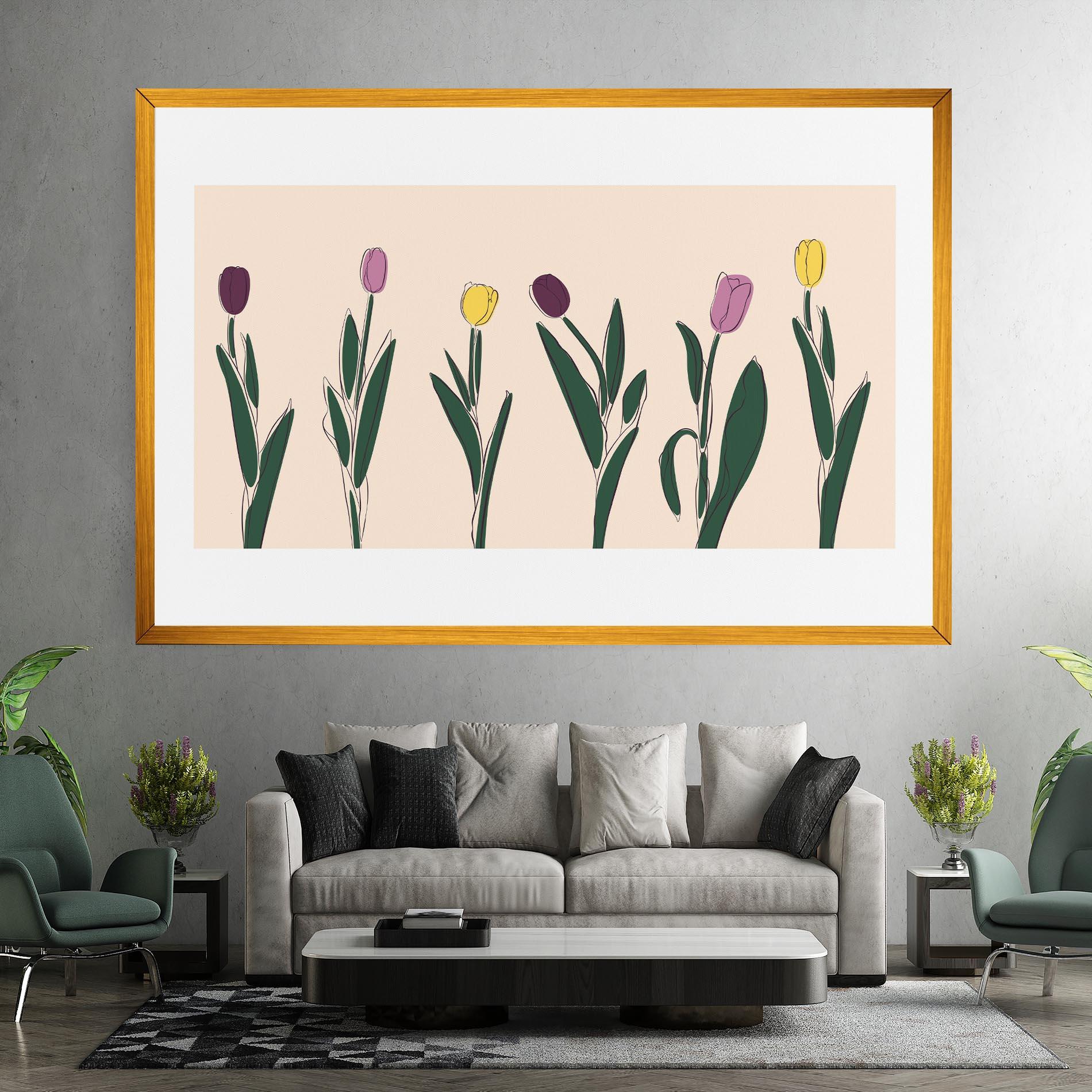Vászonkép Tulips Set mockup 7