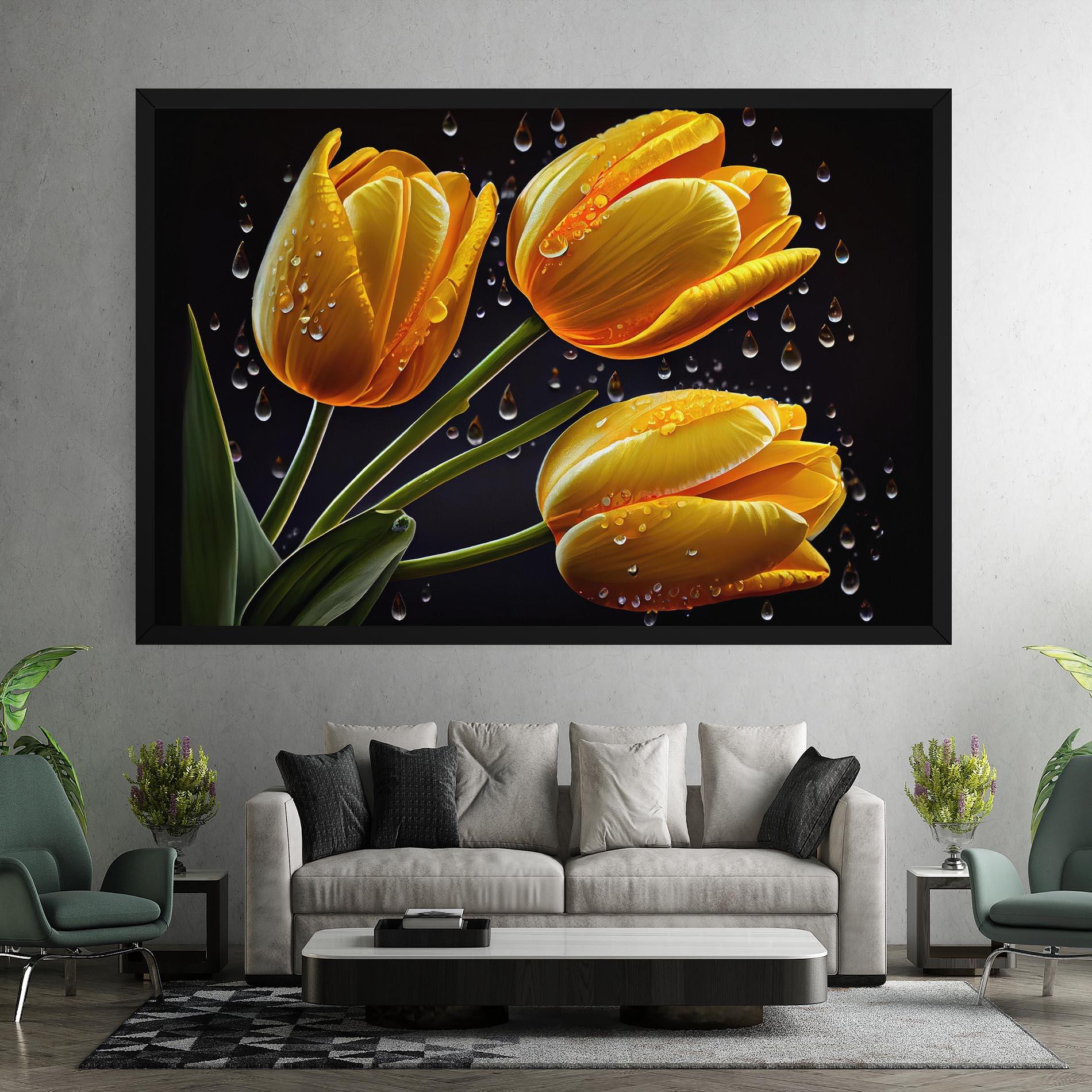 Vászonkép 3 Yellow Tulips mockup 7
