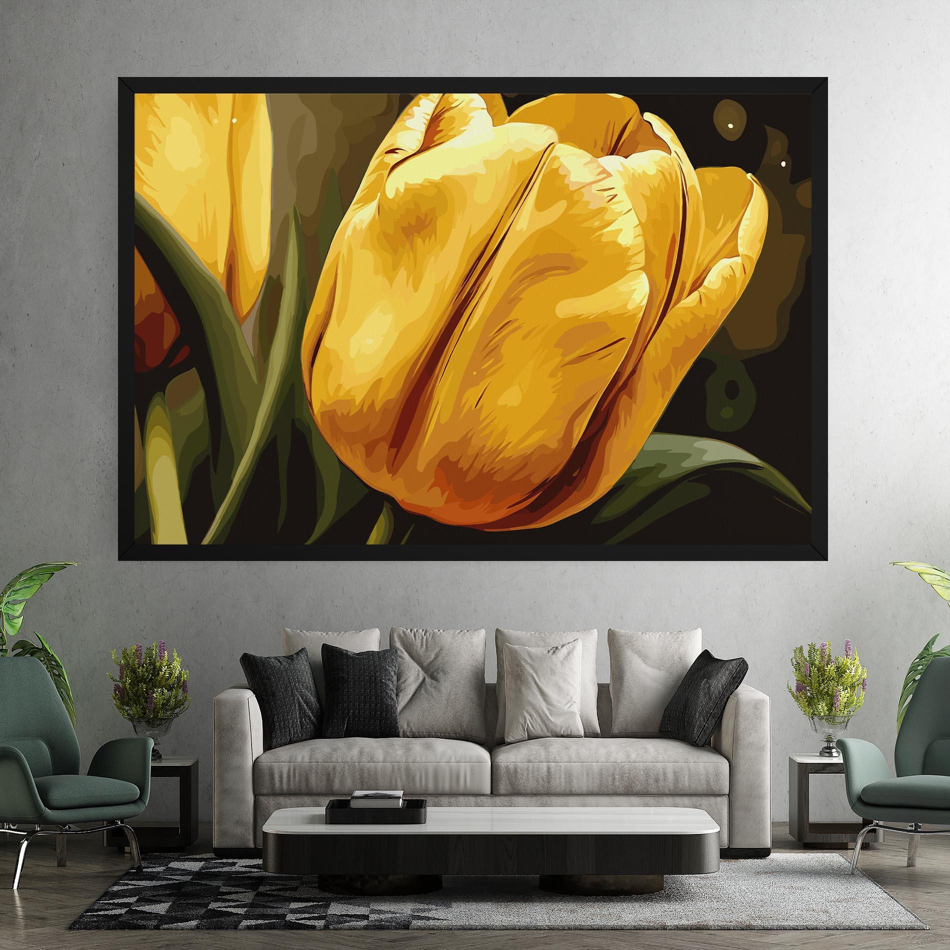 Vászonkép Big Yellow Tulip mockup 7
