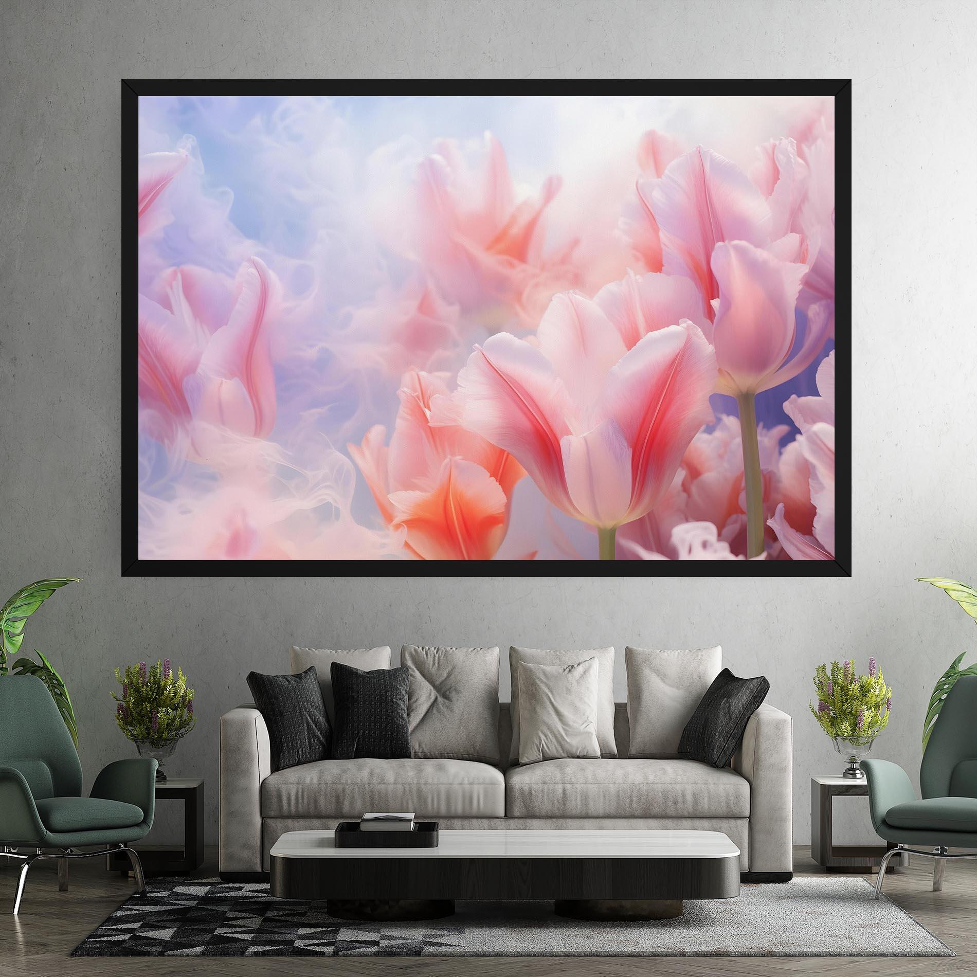 Vászonkép Dreamy Pink Tulips mockup 7