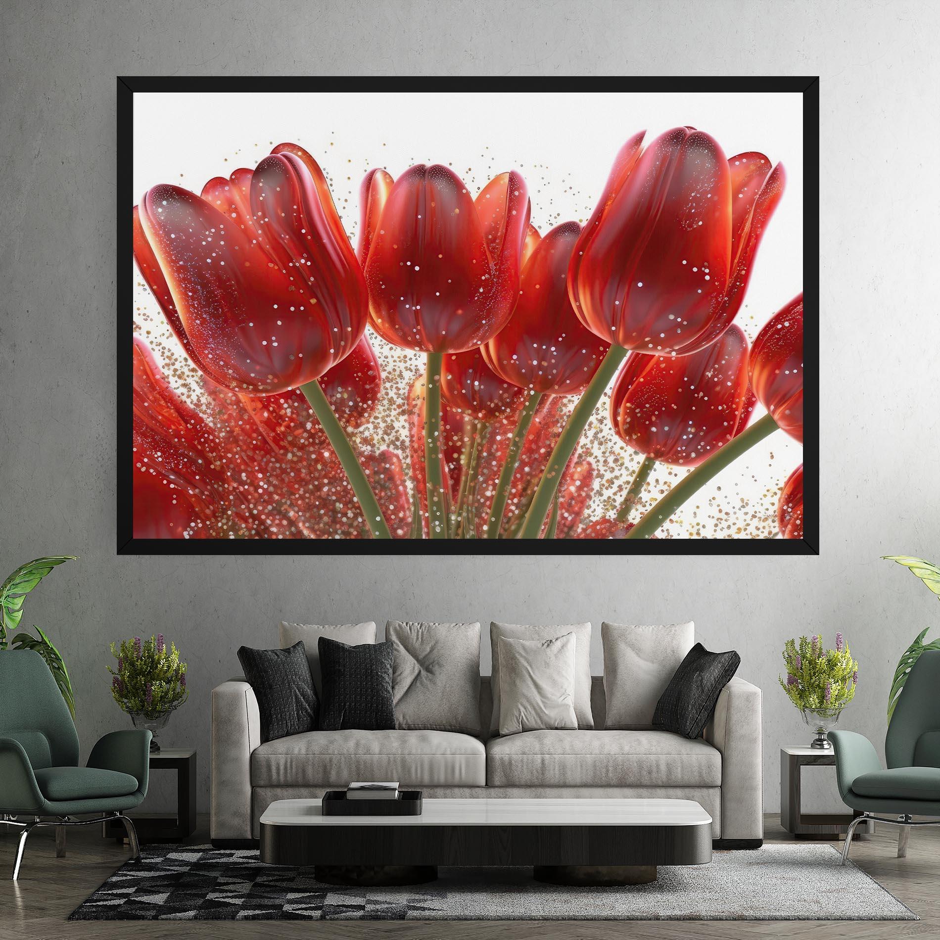 Vászonkép Glitter Red Tulips mockup 7