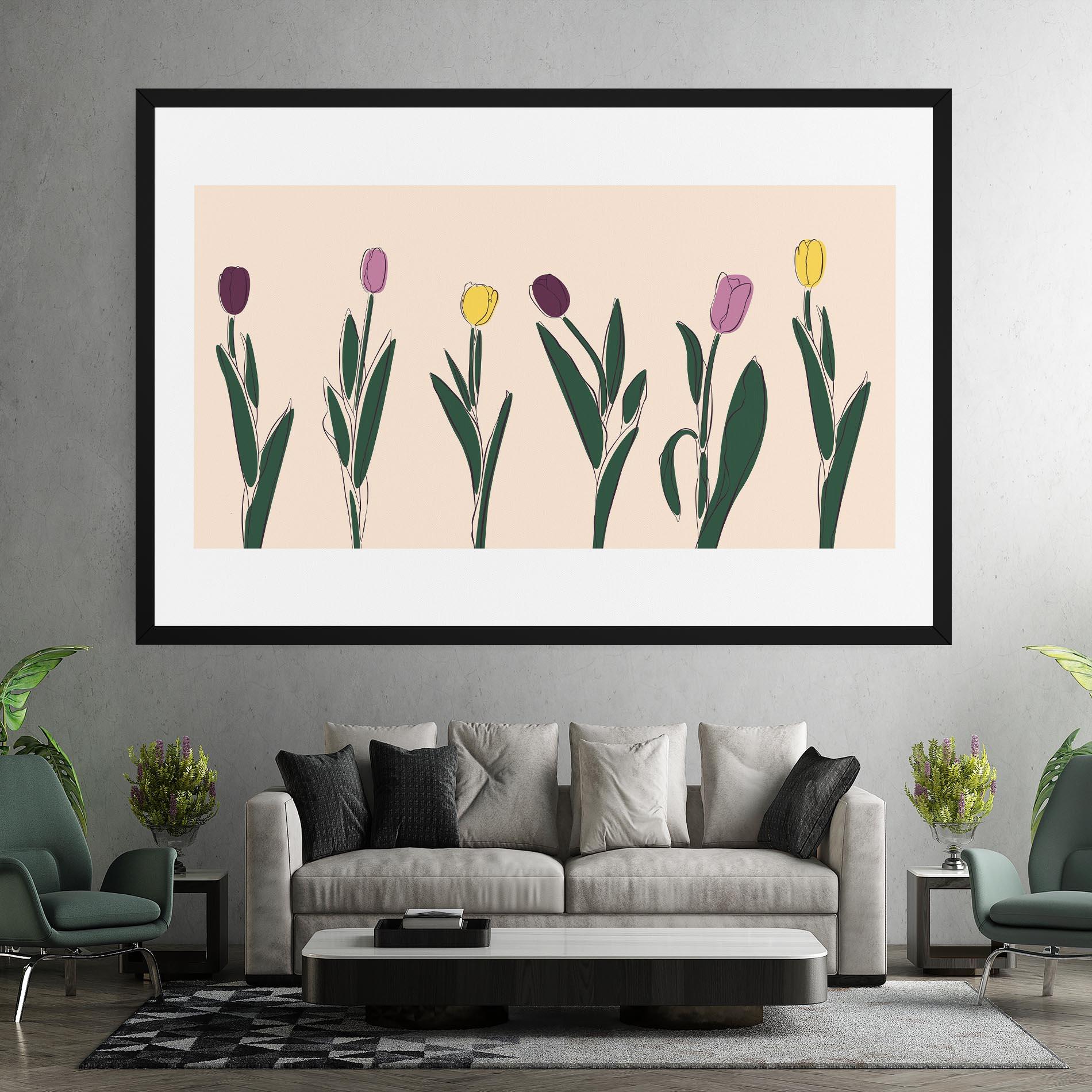 Vászonkép Tulips Set mockup 7