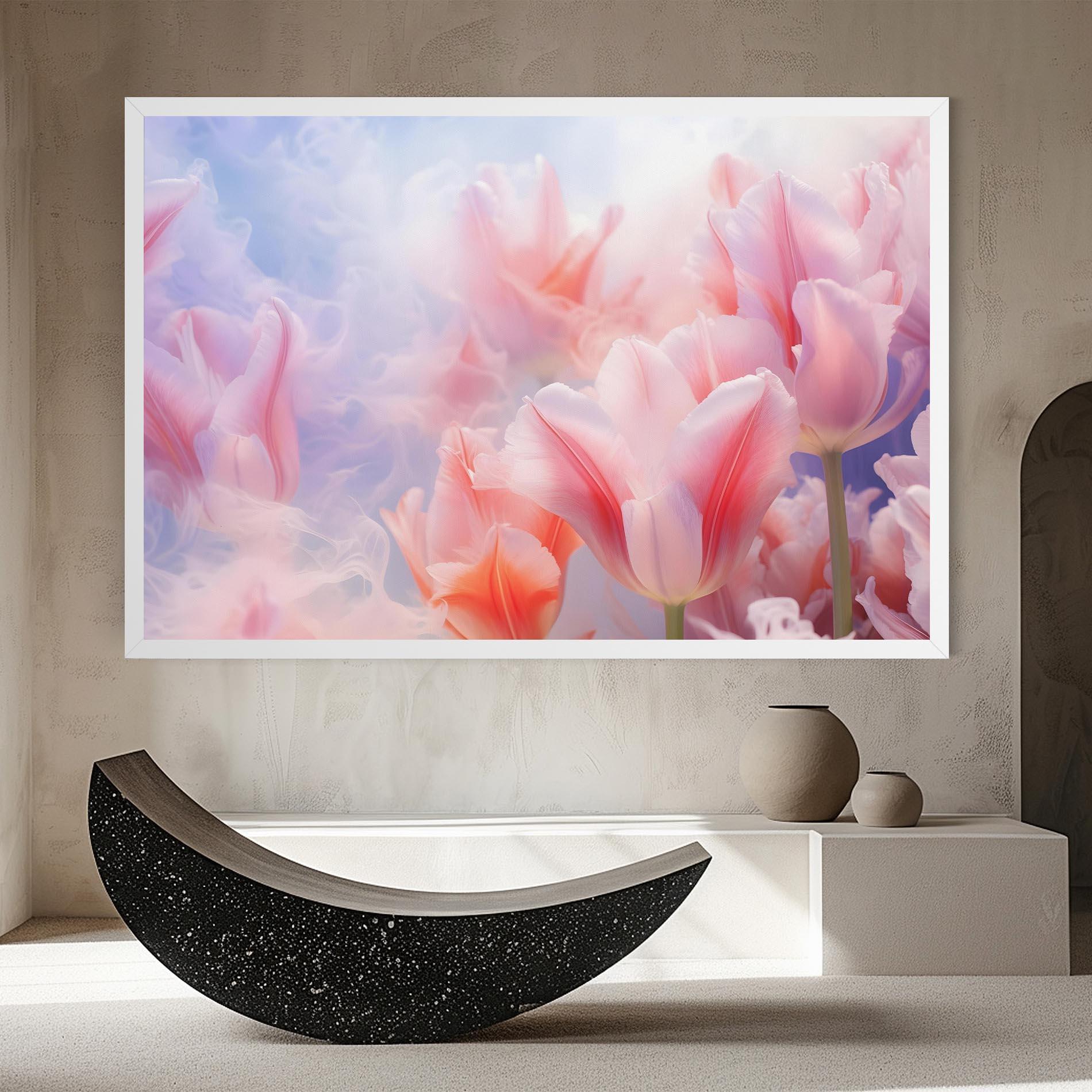 Vászonkép Dreamy Pink Tulips mockup 8