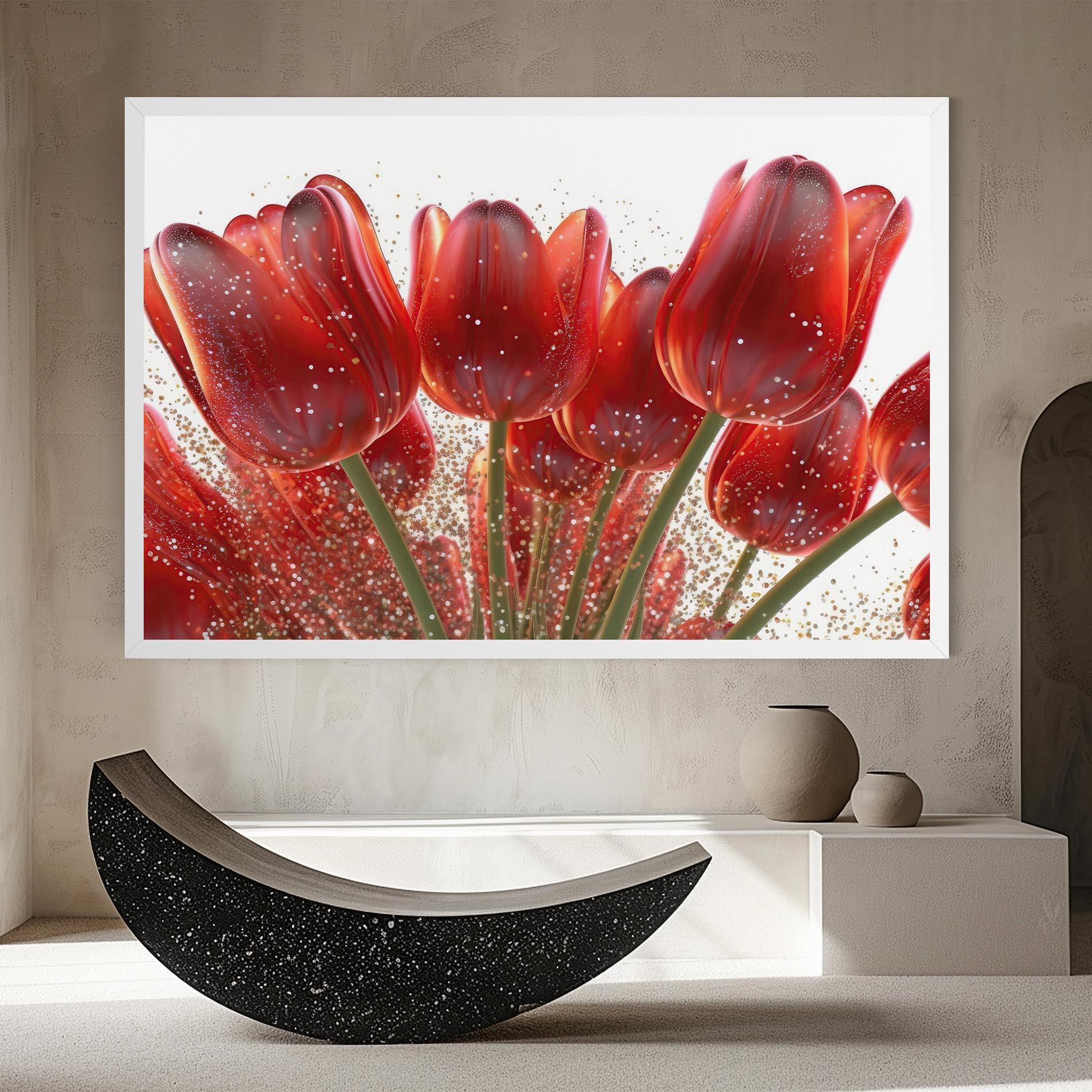 Vászonkép Glitter Red Tulips mockup 8