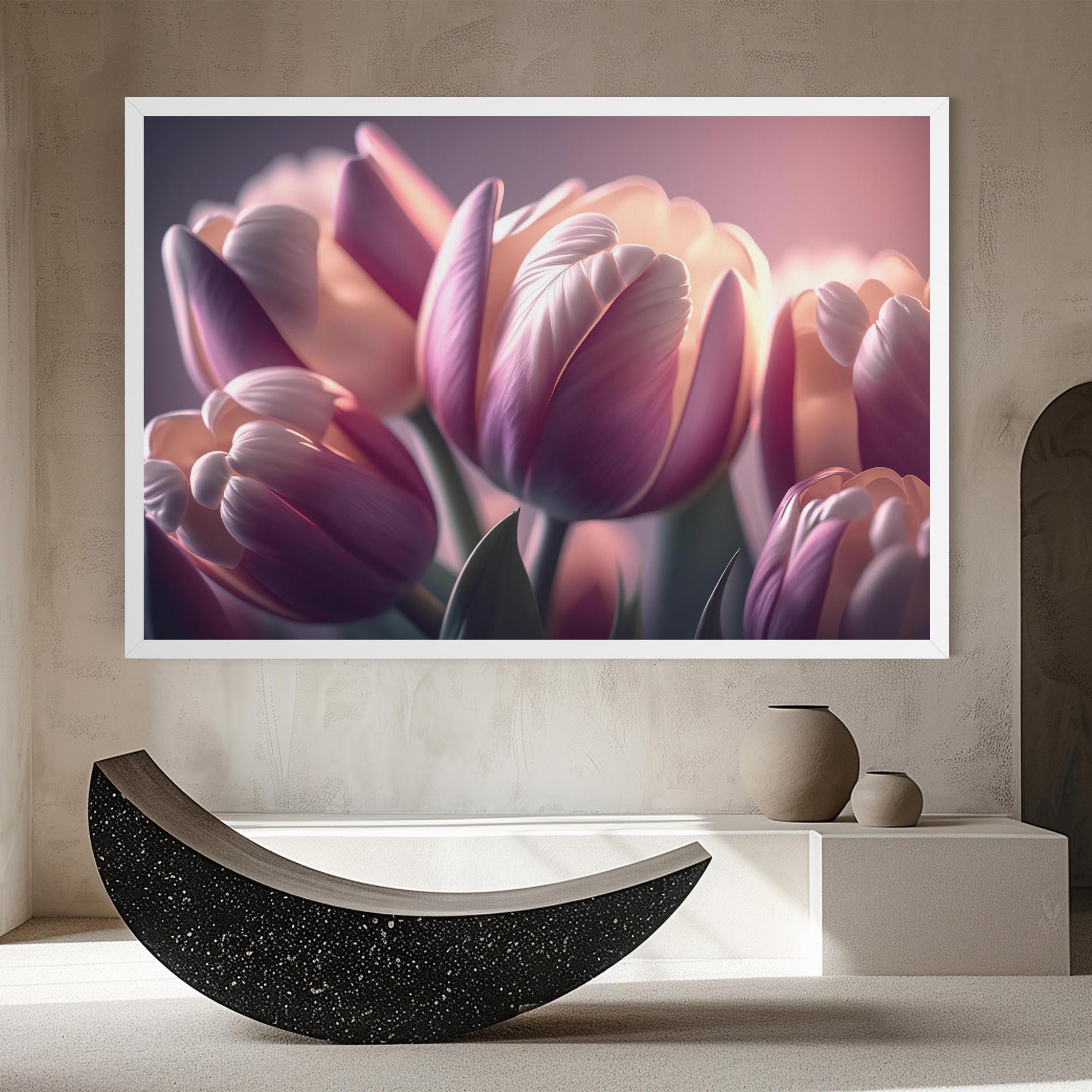 Vászonkép Pastel Pink Tulips mockup 8