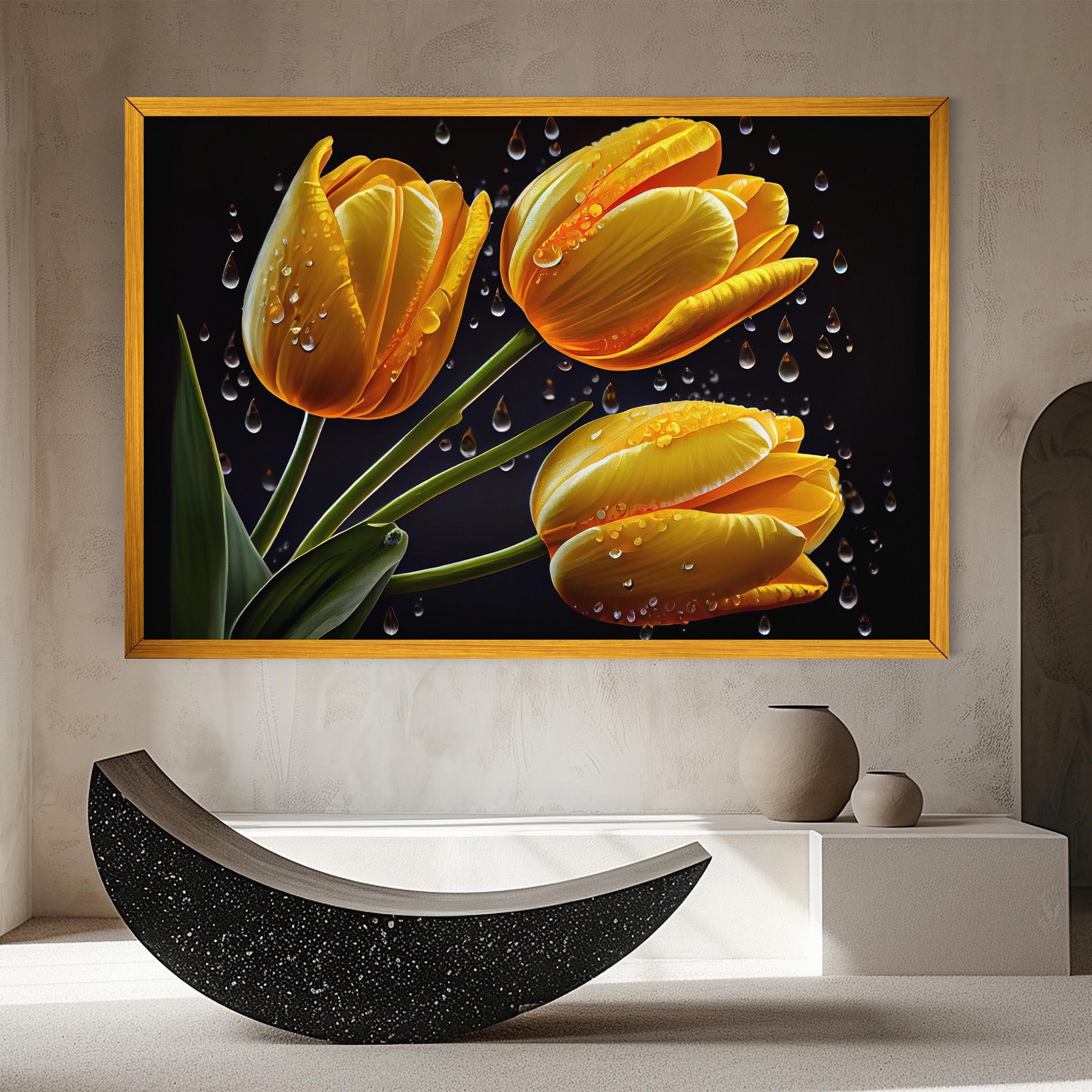 Vászonkép 3 Yellow Tulips mockup 8