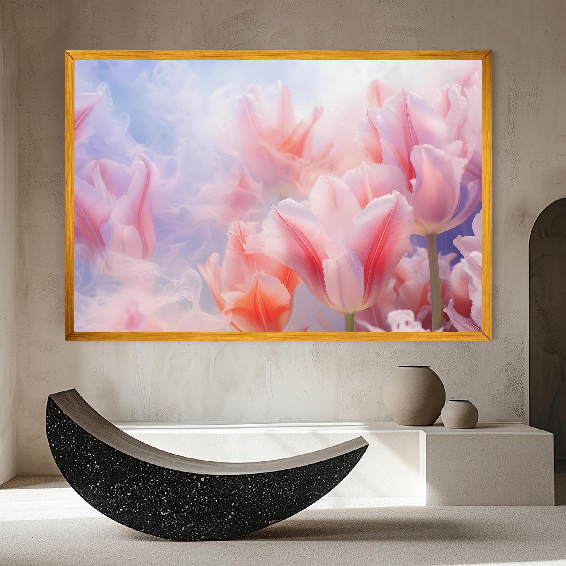 Vászonkép Dreamy Pink Tulips mockup 8