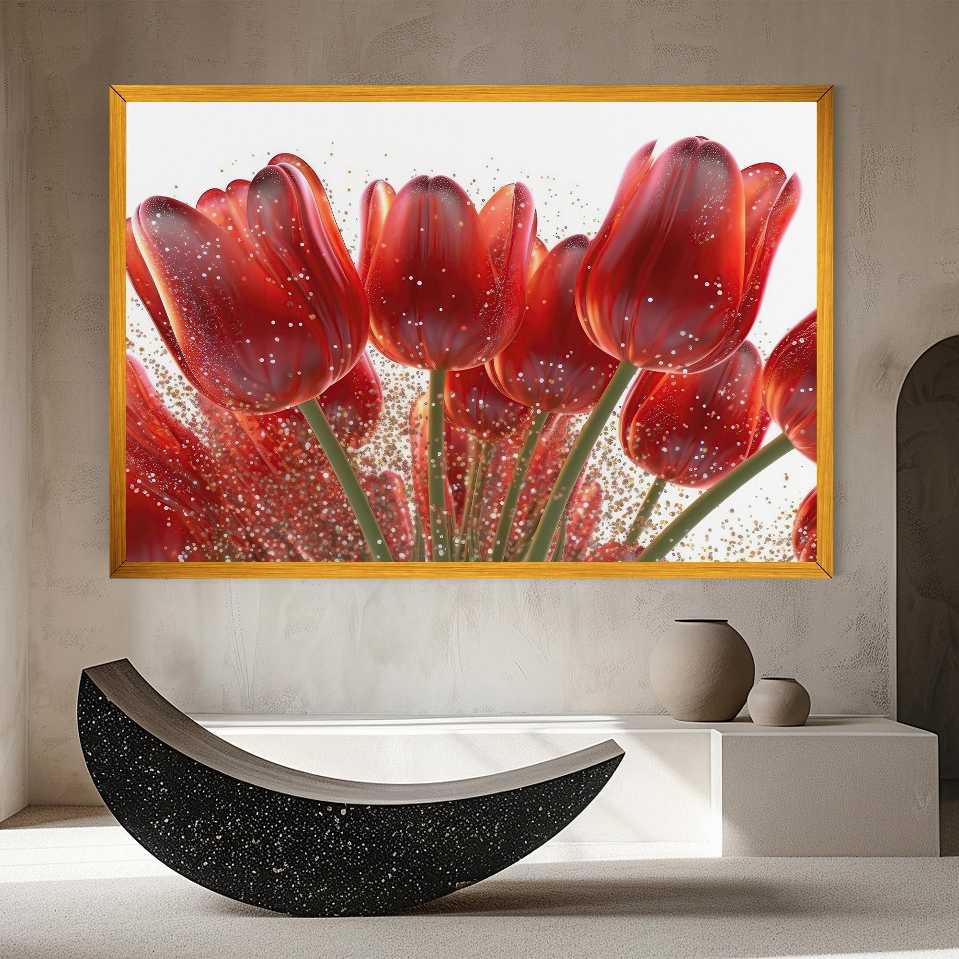 Vászonkép Glitter Red Tulips mockup 8