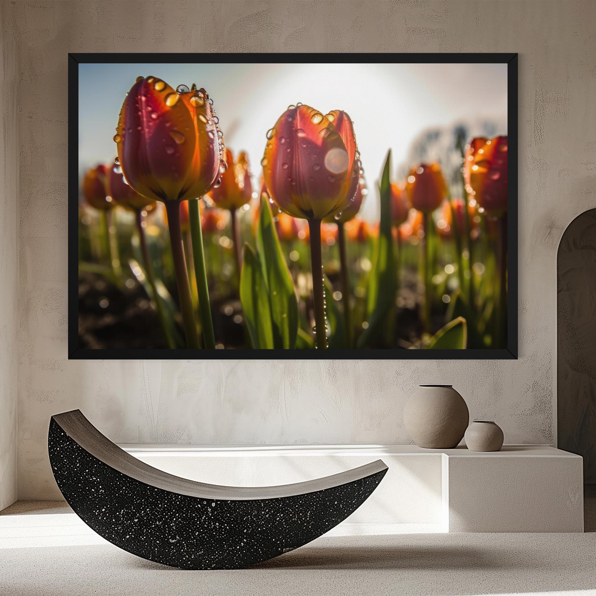 Vászonkép Orange Tulips After Rain mockup 8