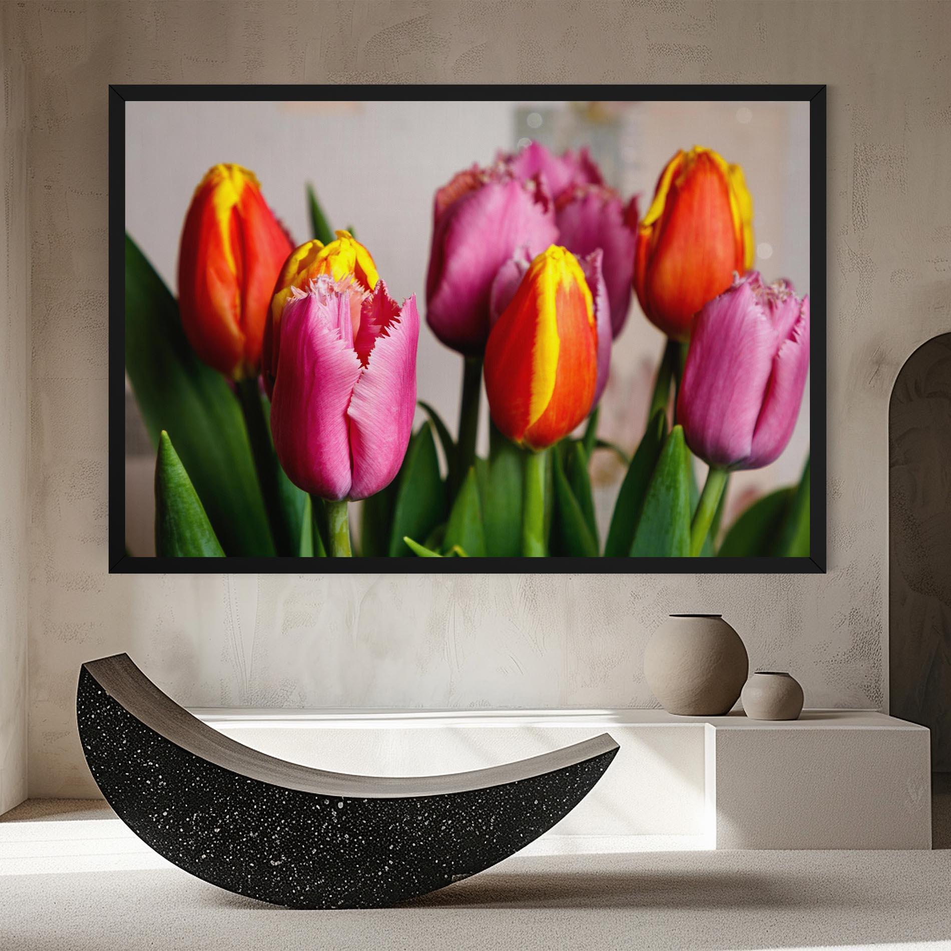 Vászonkép Pink Orange Tulips mockup 8