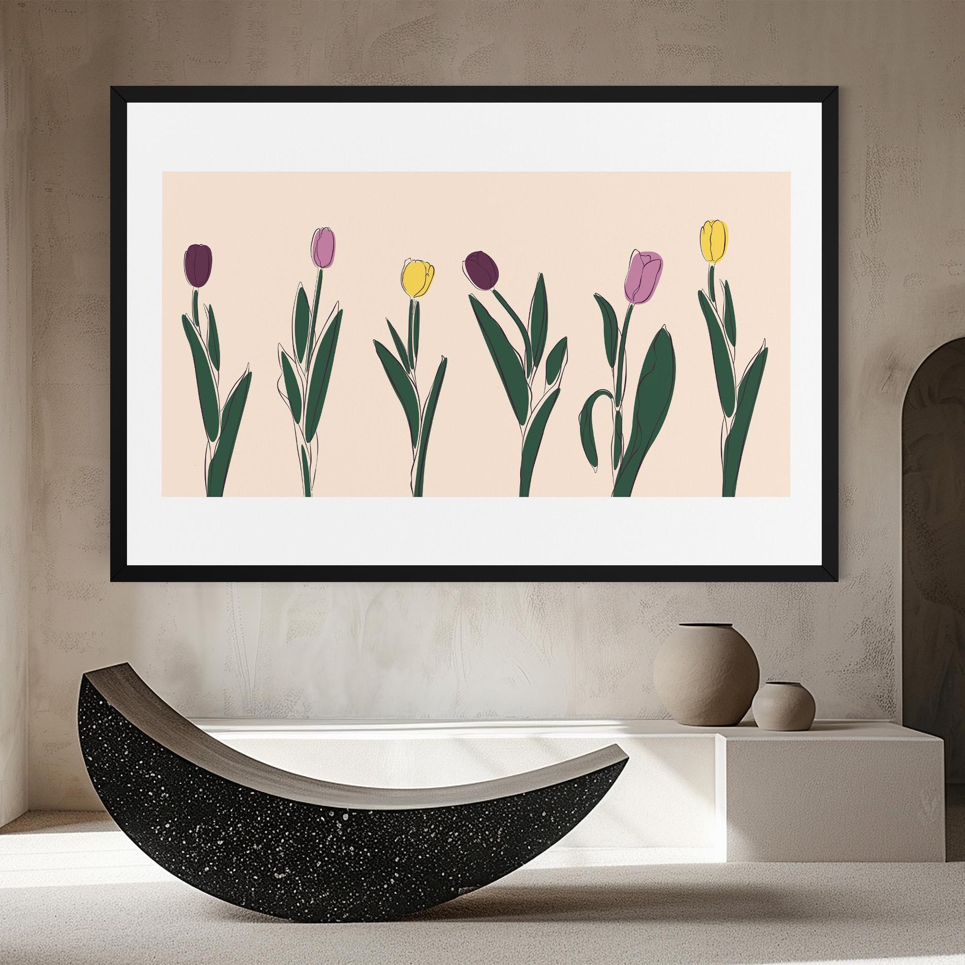 Vászonkép Tulips Set mockup 8