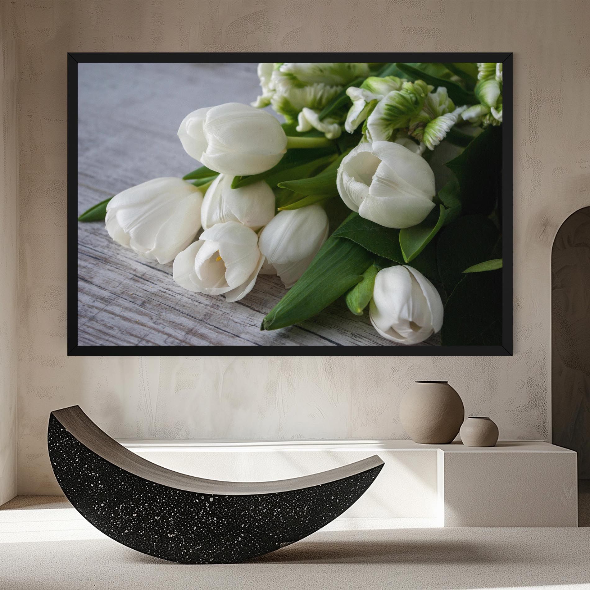 White Tulips Bouquet mockup 8