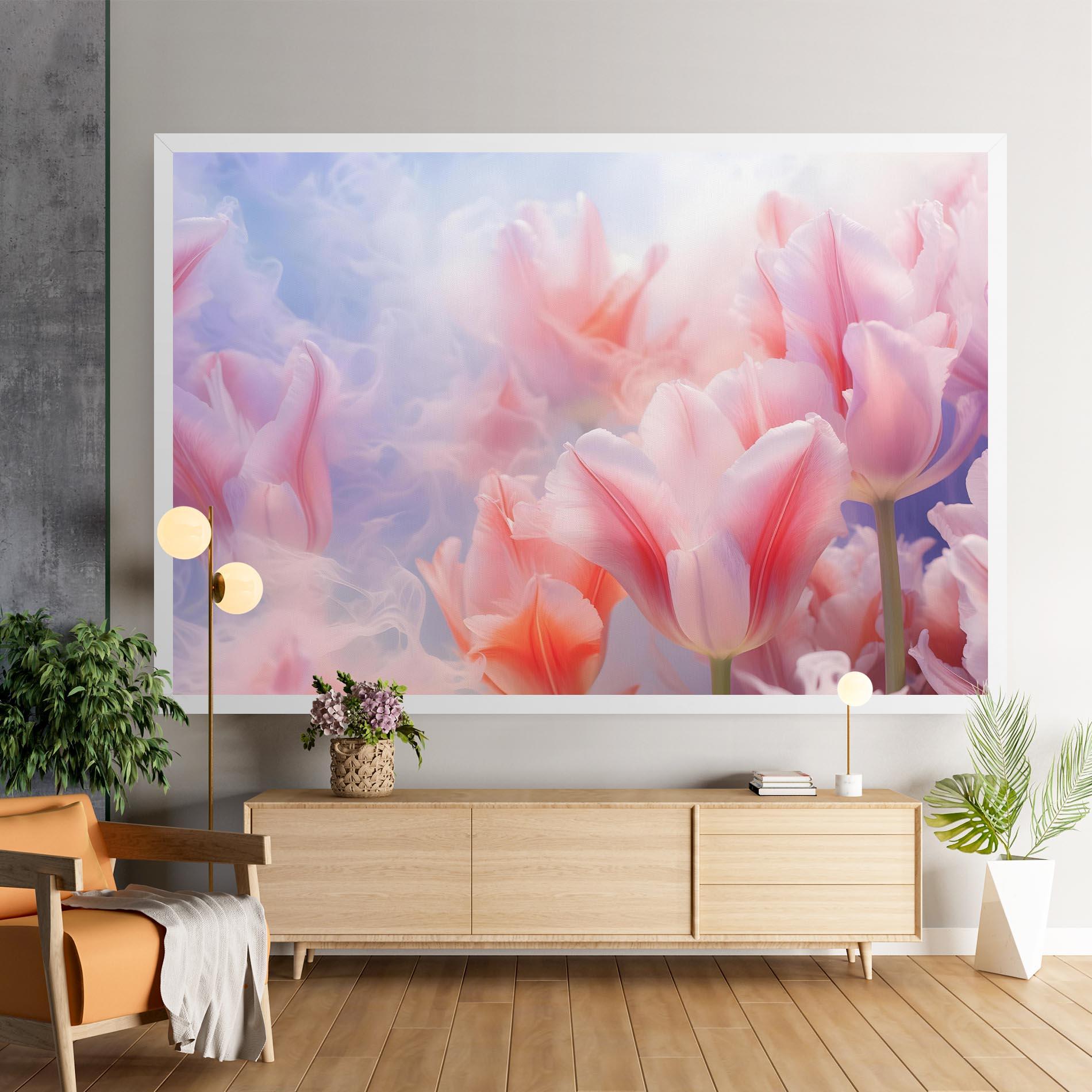 Vászonkép Dreamy Pink Tulips mockup 9