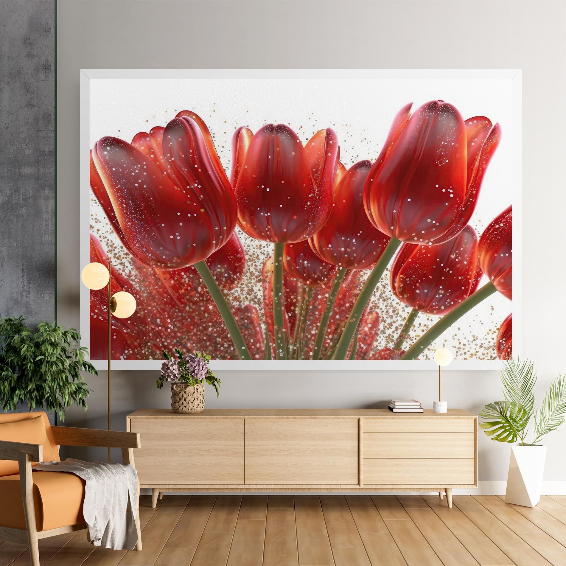 Glitter Red Tulips mockup 9