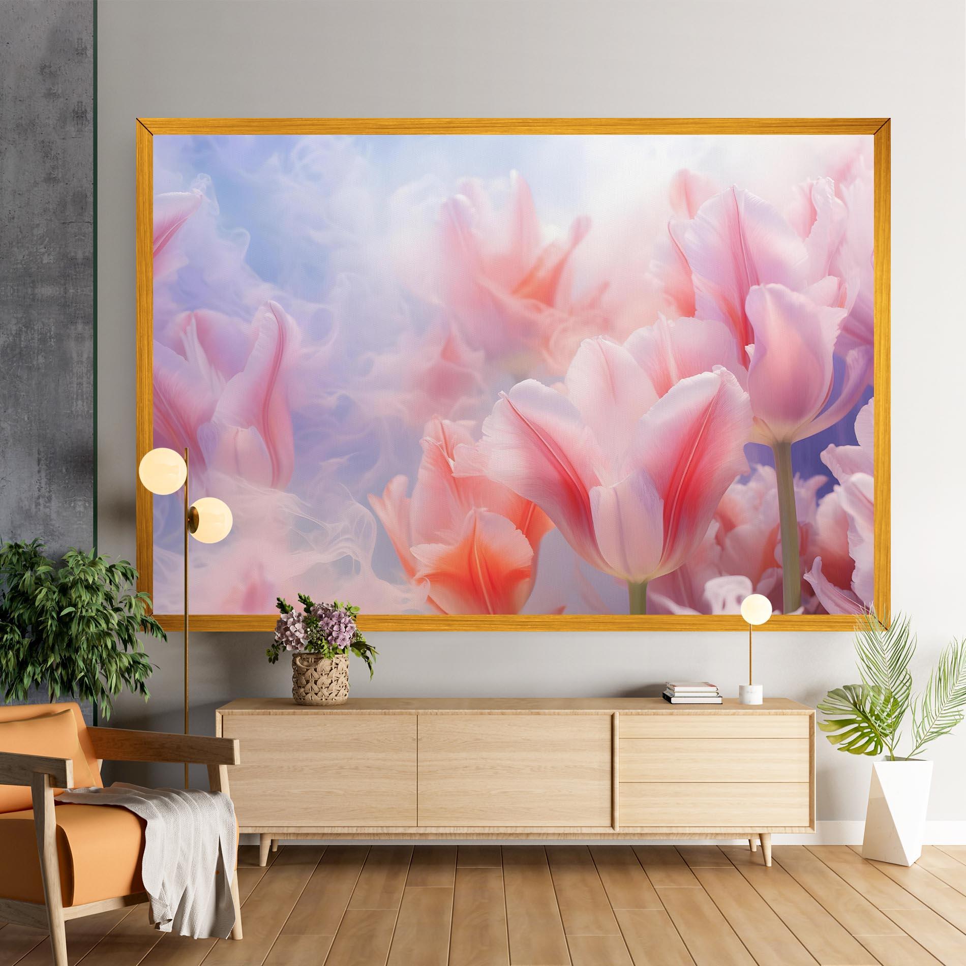 Vászonkép Dreamy Pink Tulips mockup 9