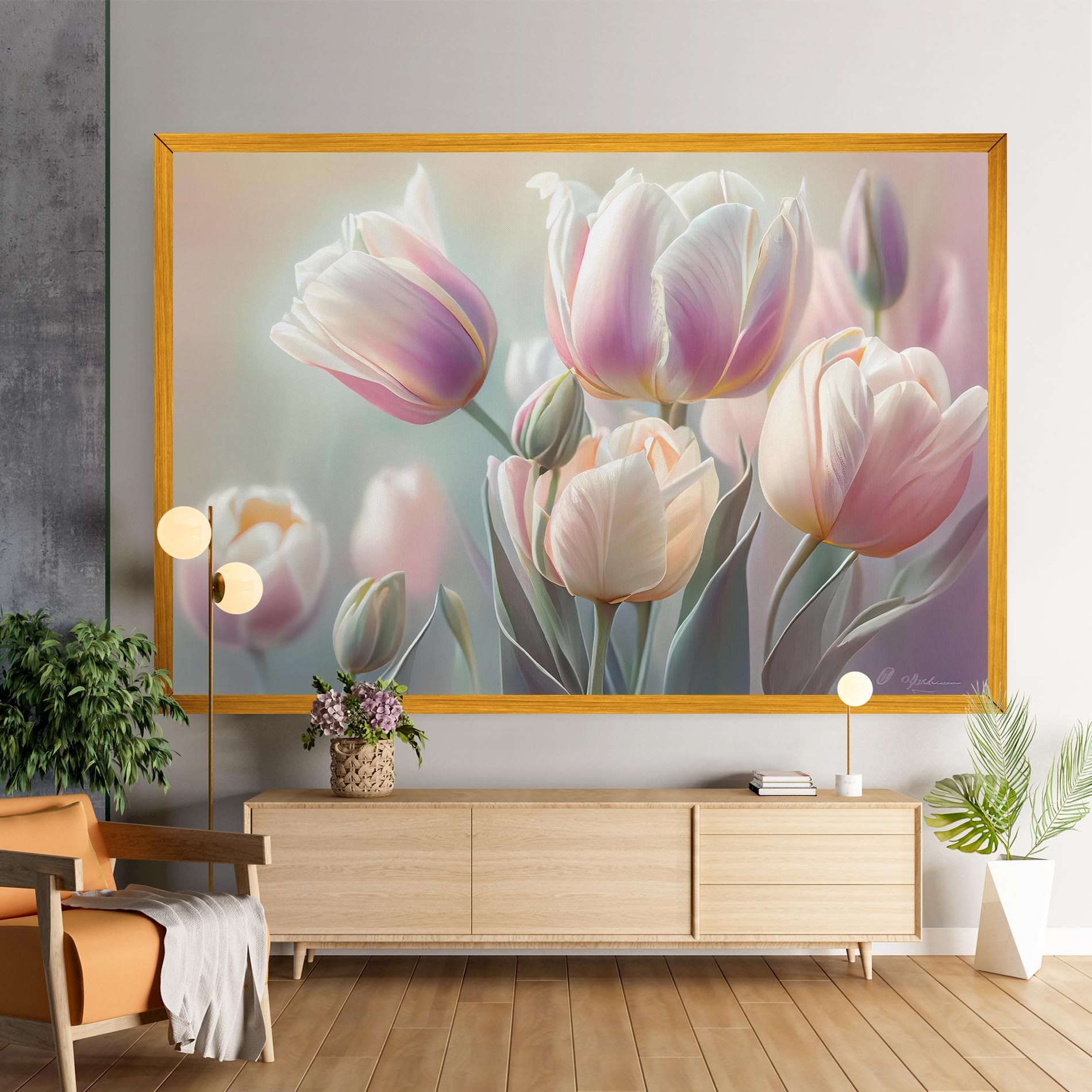 Dreamy White Tulips mockup 9