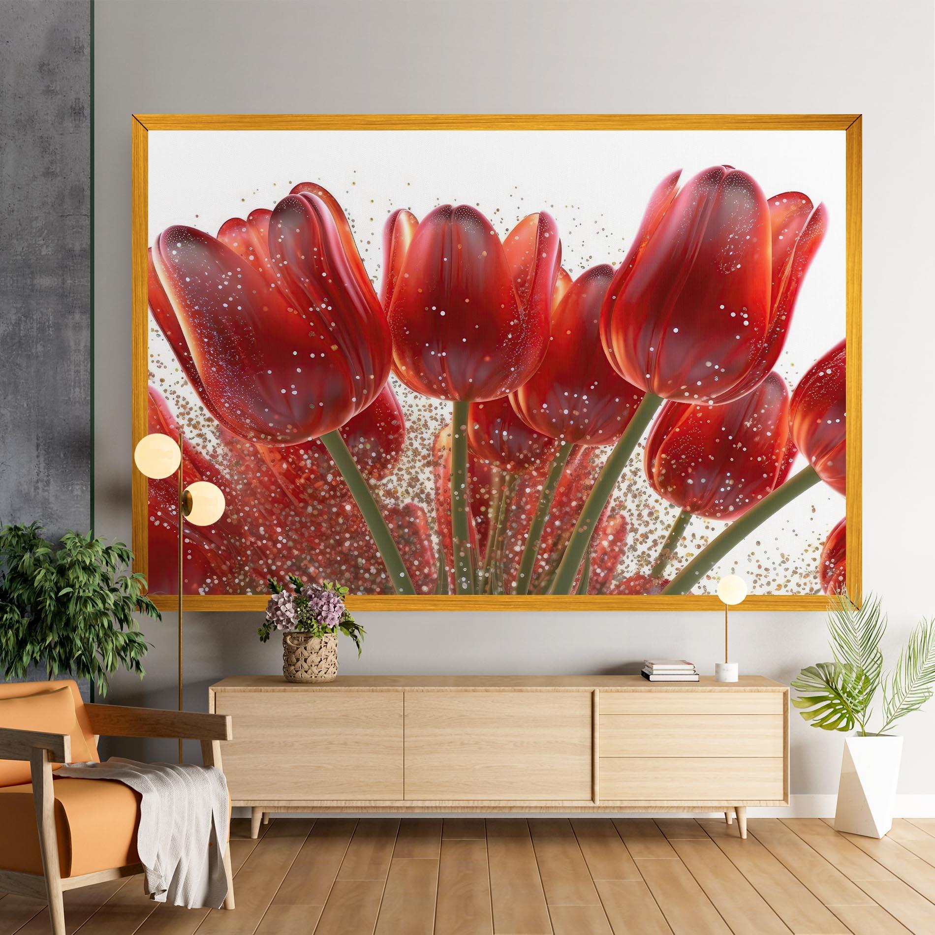 Vászonkép Glitter Red Tulips mockup 9
