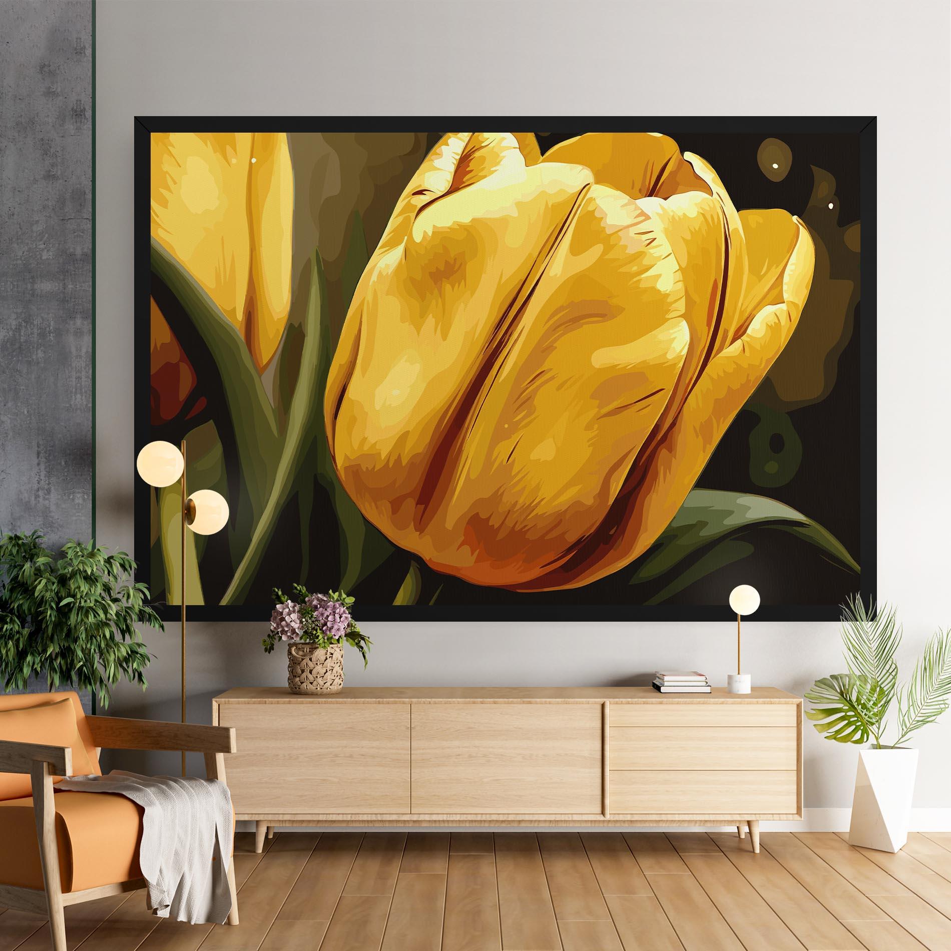 Vászonkép Big Yellow Tulip mockup 9