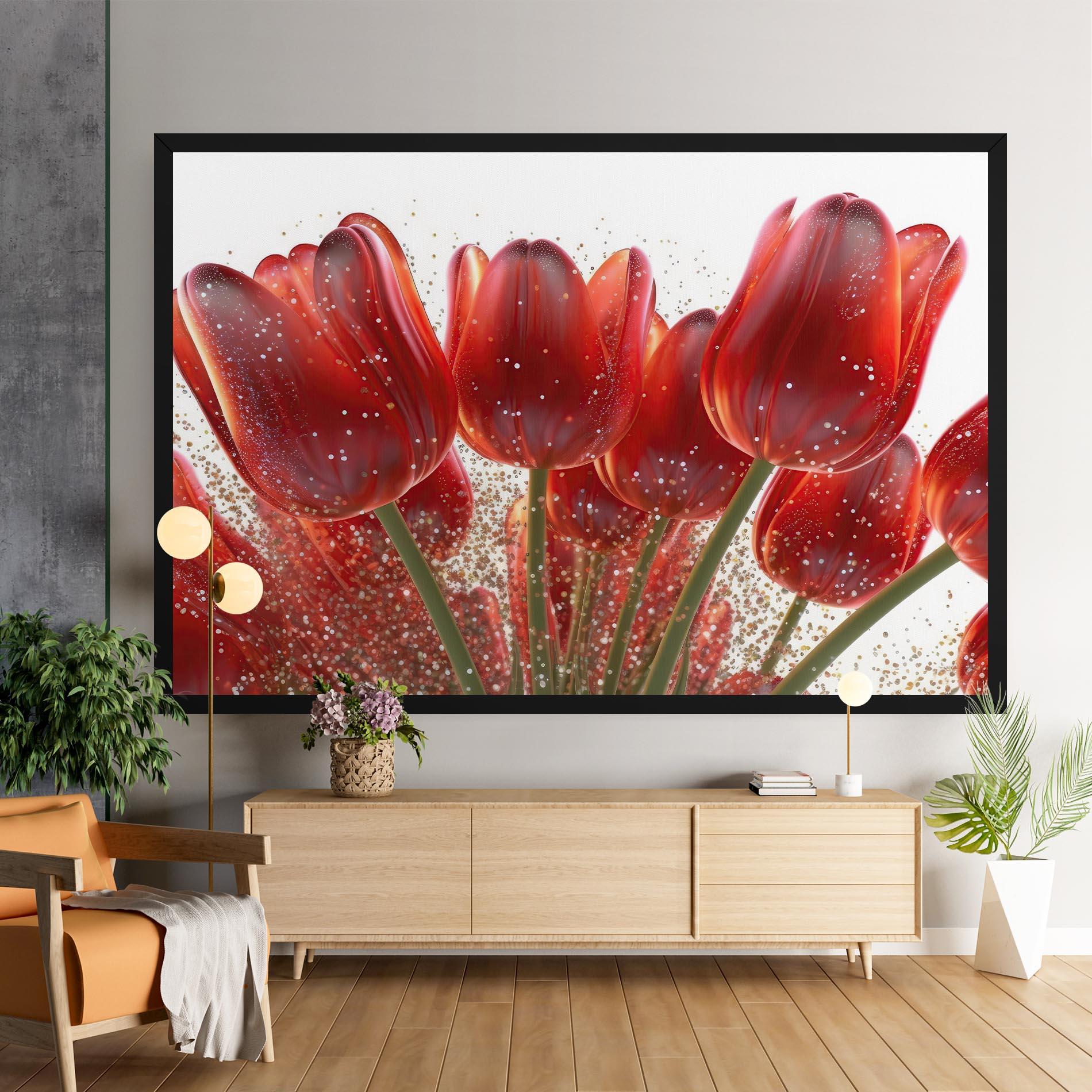 Vászonkép Glitter Red Tulips mockup 9