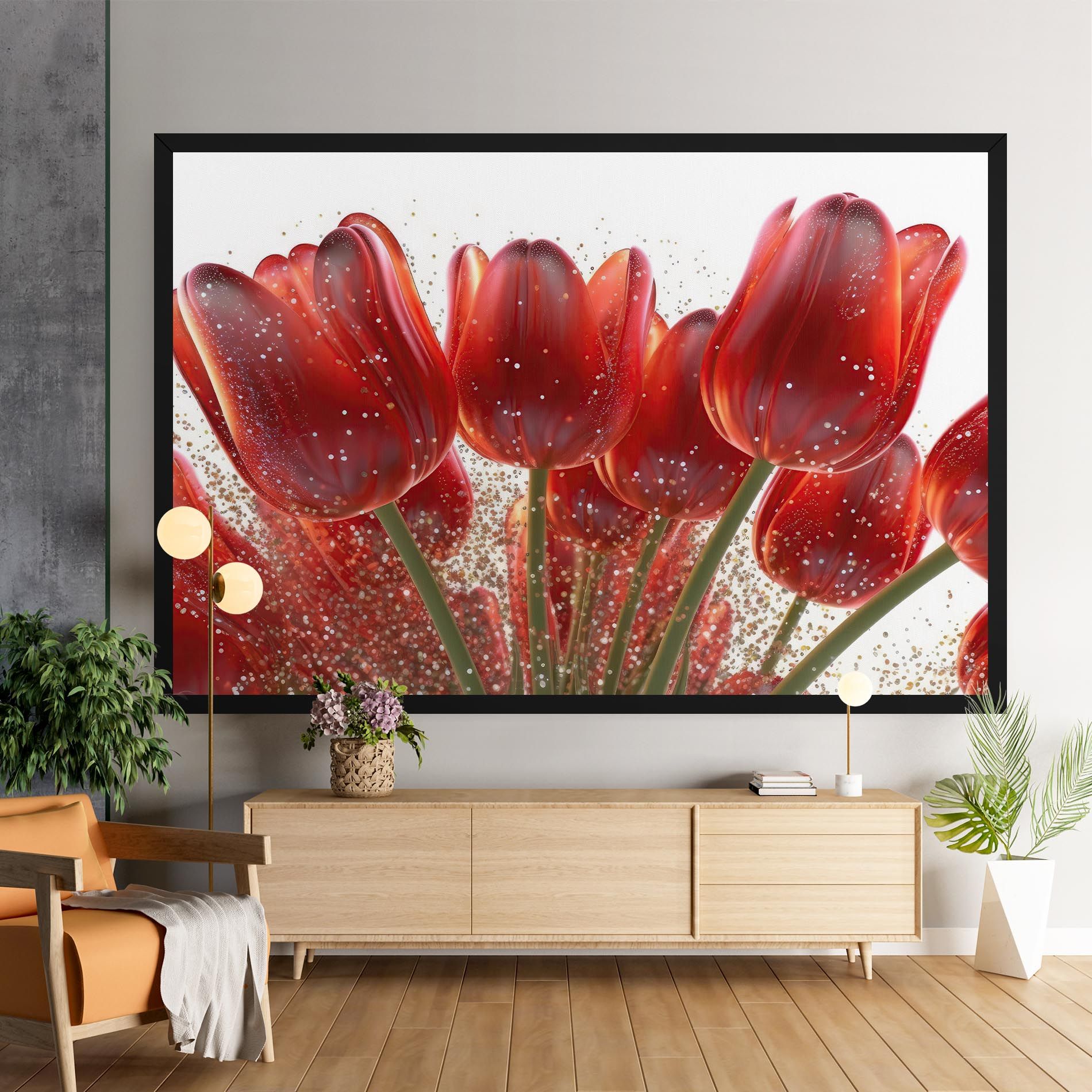 Glitter Red Tulips mockup 9