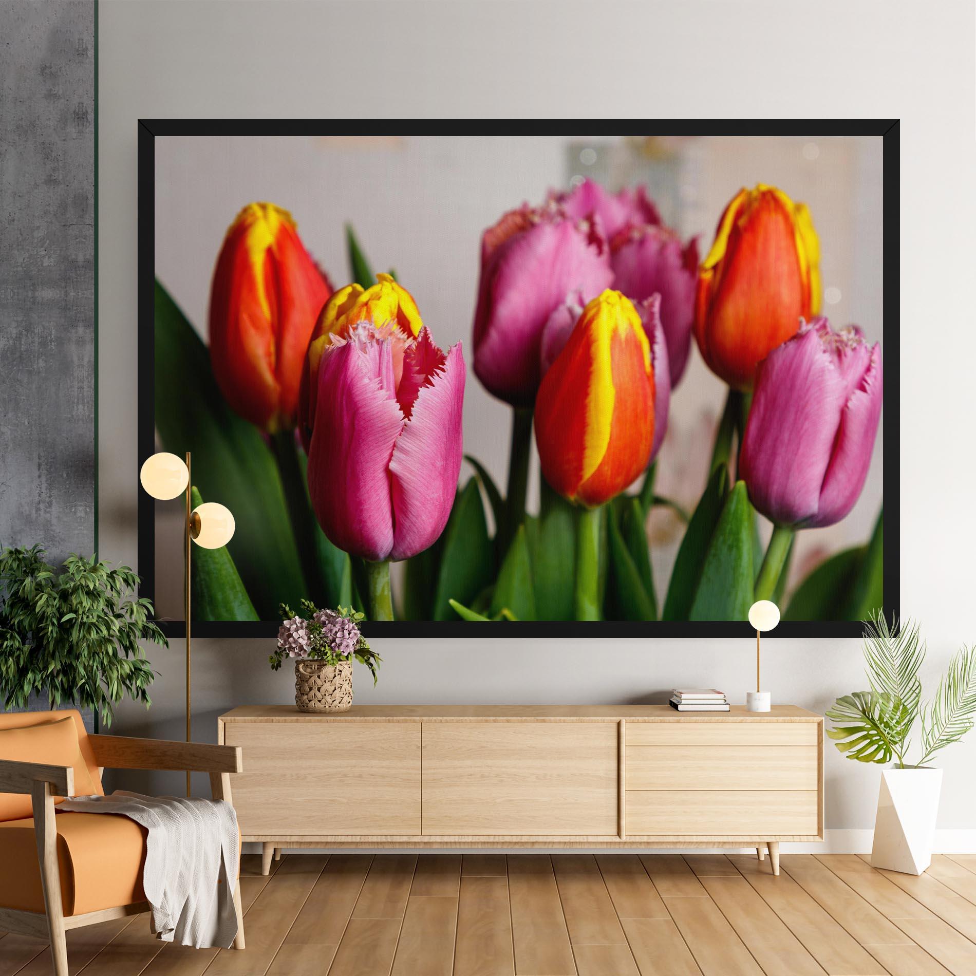 Vászonkép Pink Orange Tulips mockup 9