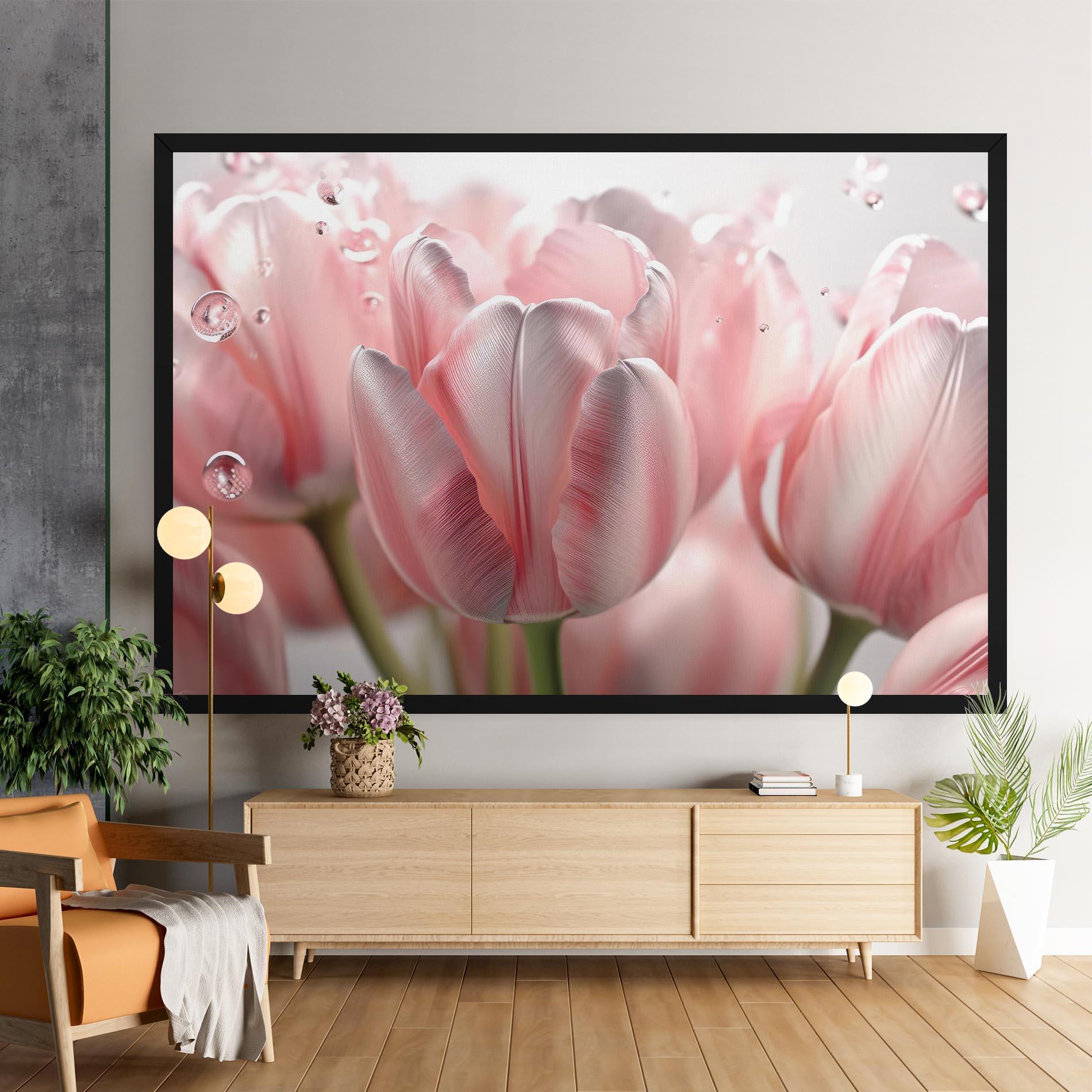 Vászonkép Pink Pretty Tulips mockup 9