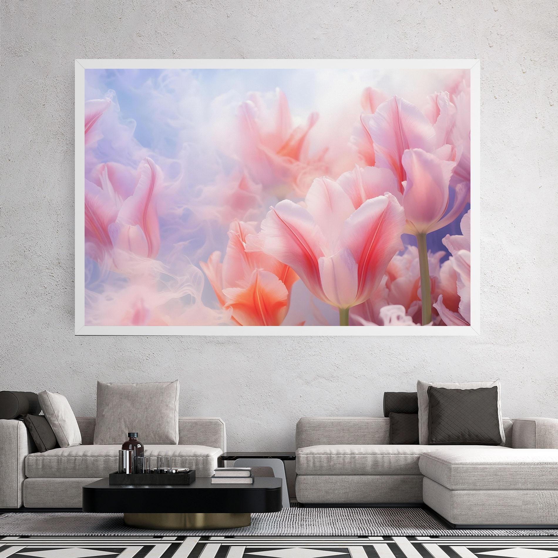 Vászonkép Dreamy Pink Tulips mockup 2