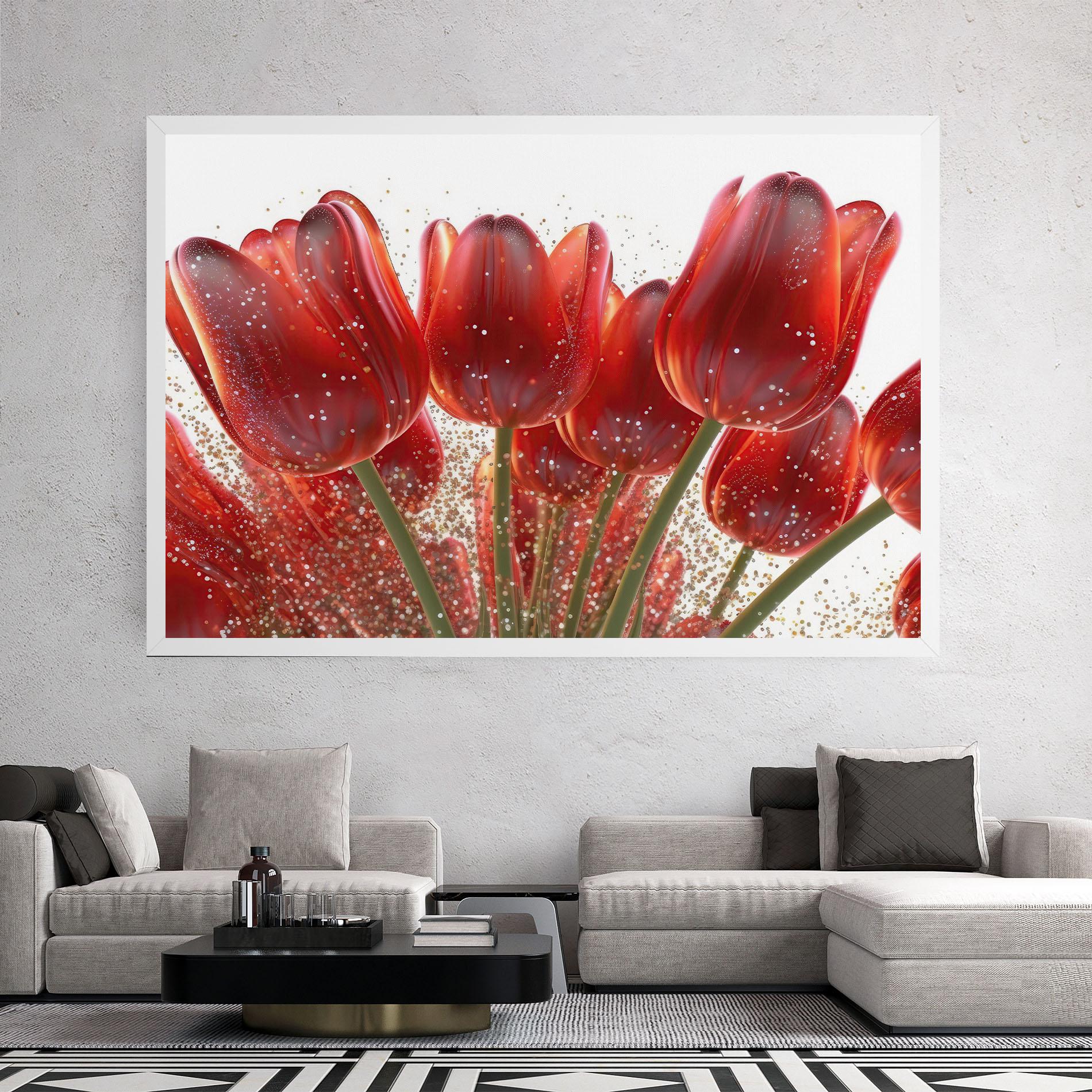 Vászonkép Glitter Red Tulips mockup 2