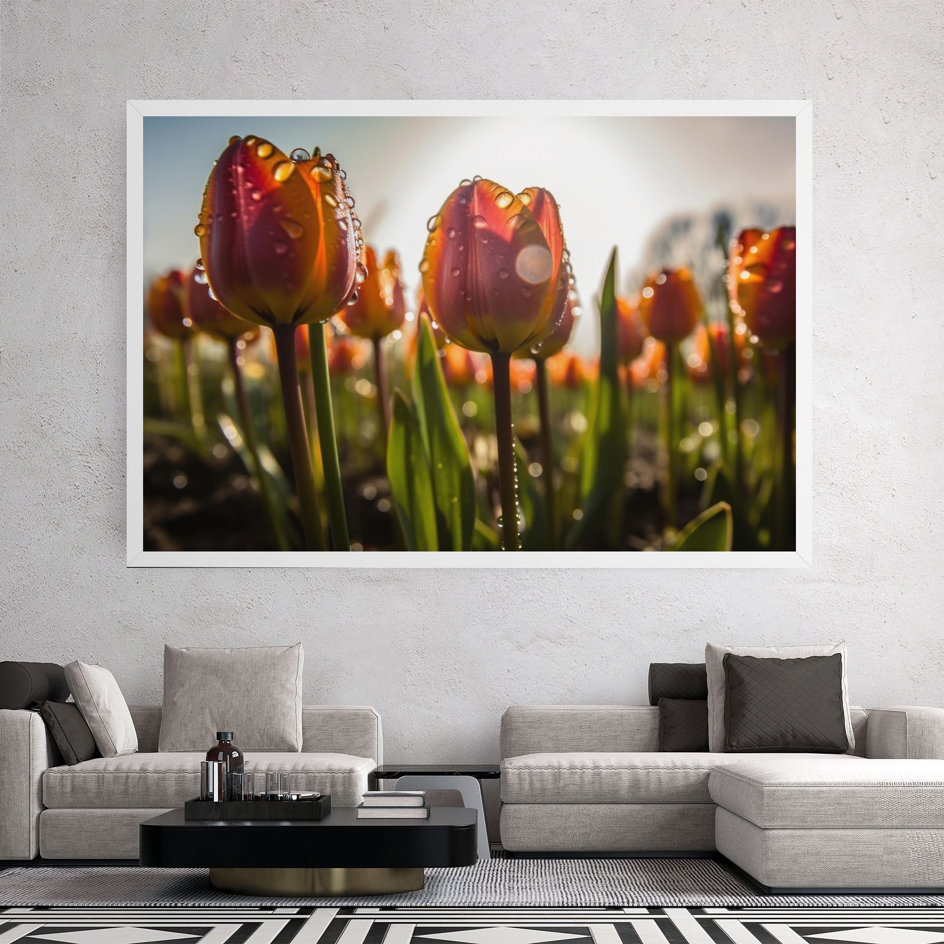 Orange Tulips After Rain mockup 2