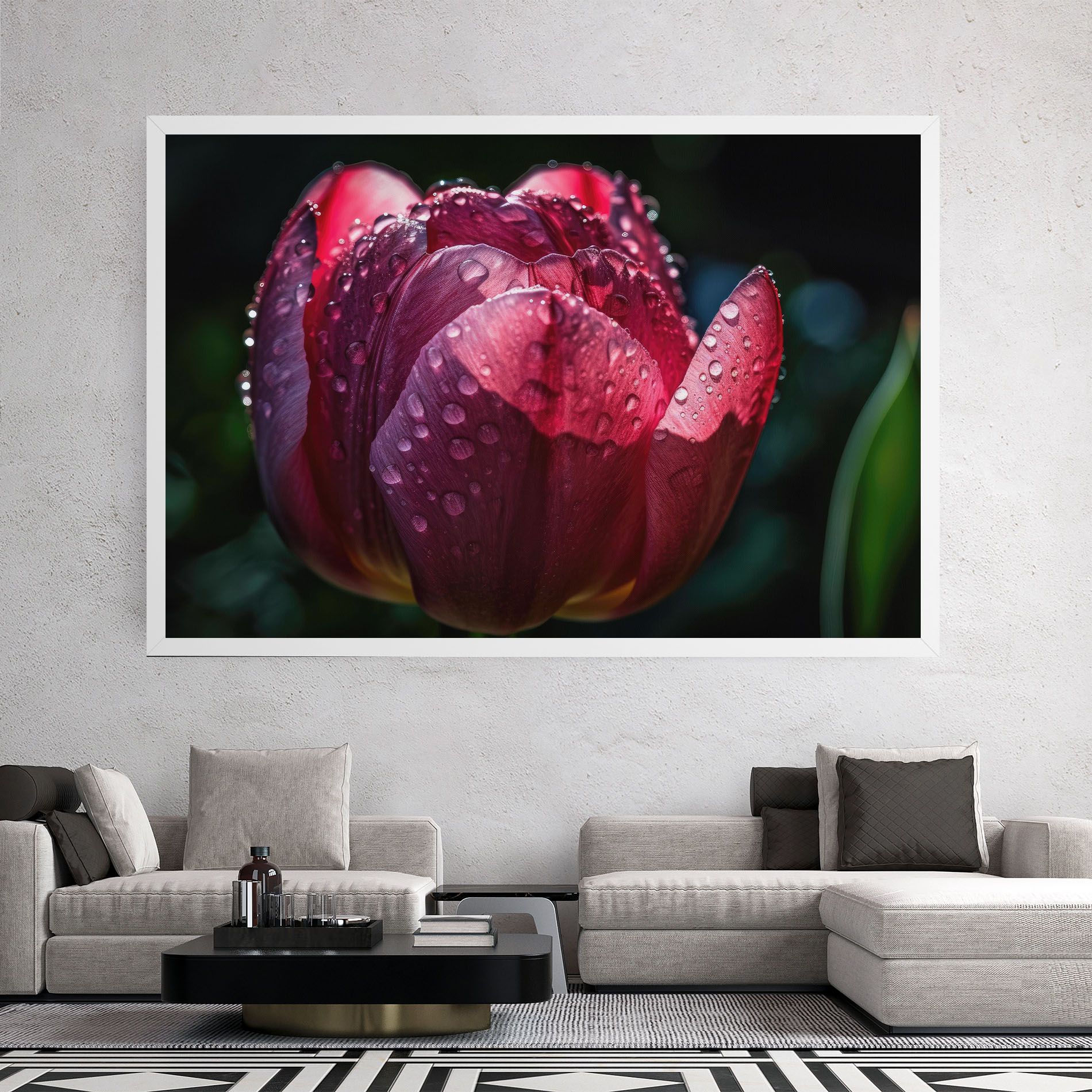 Pink Tulip After Rain mockup 2