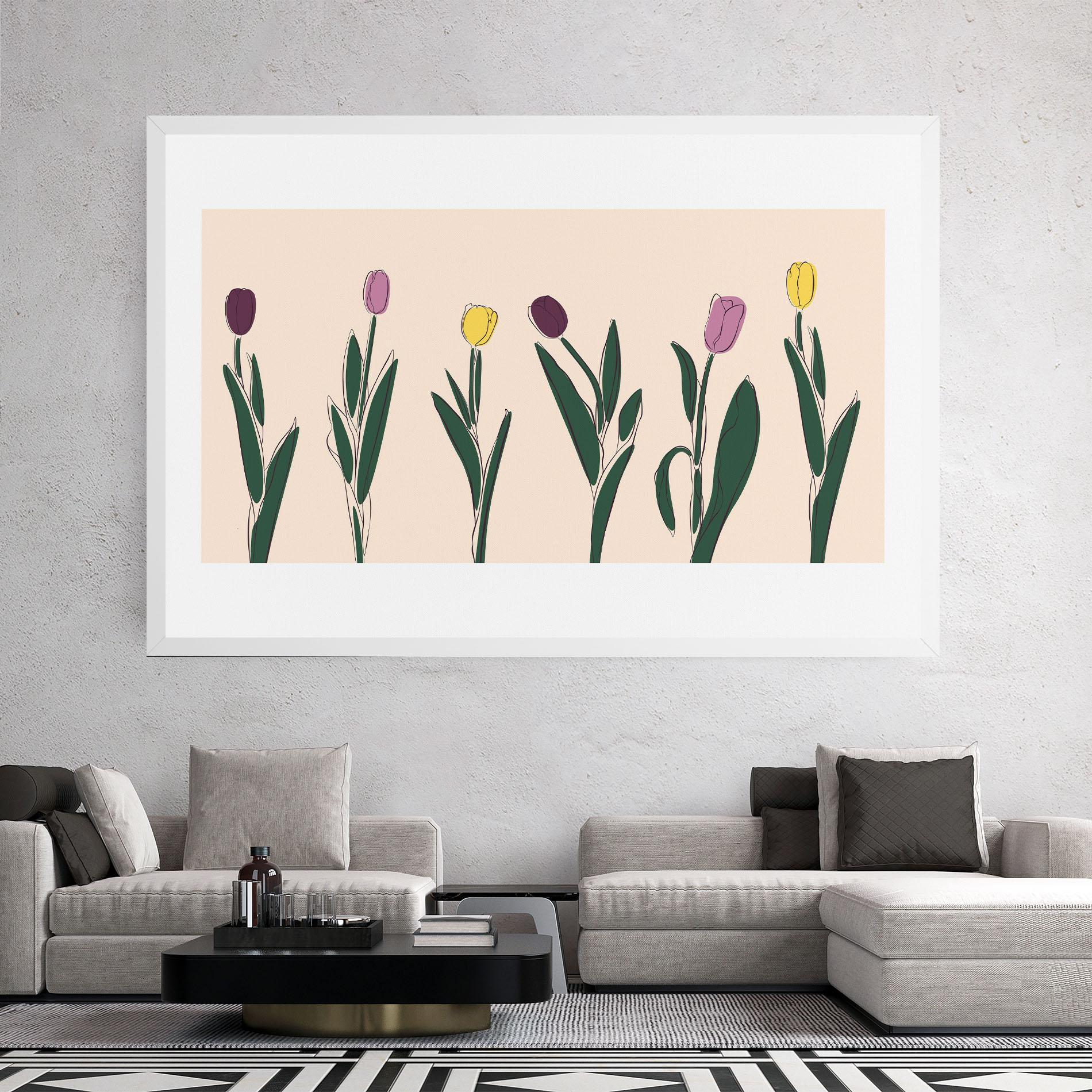 Vászonkép Tulips Set mockup 2