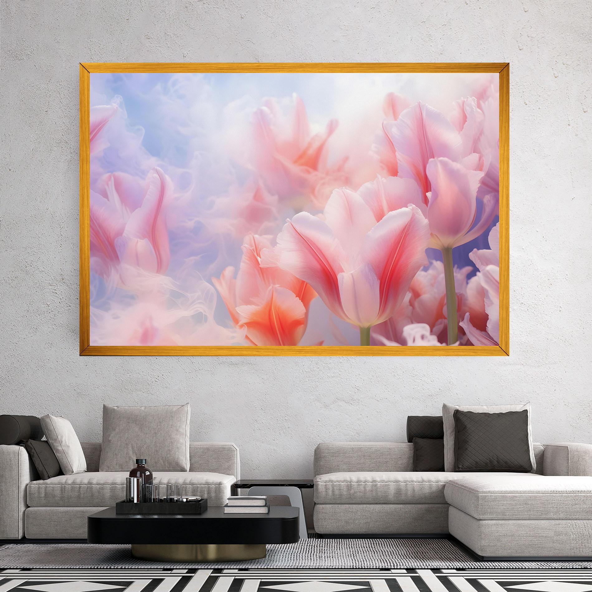 Vászonkép Dreamy Pink Tulips mockup 2