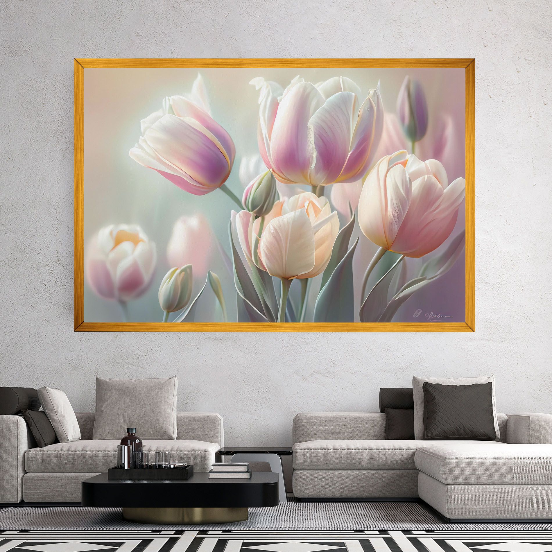 Dreamy White Tulips mockup 2