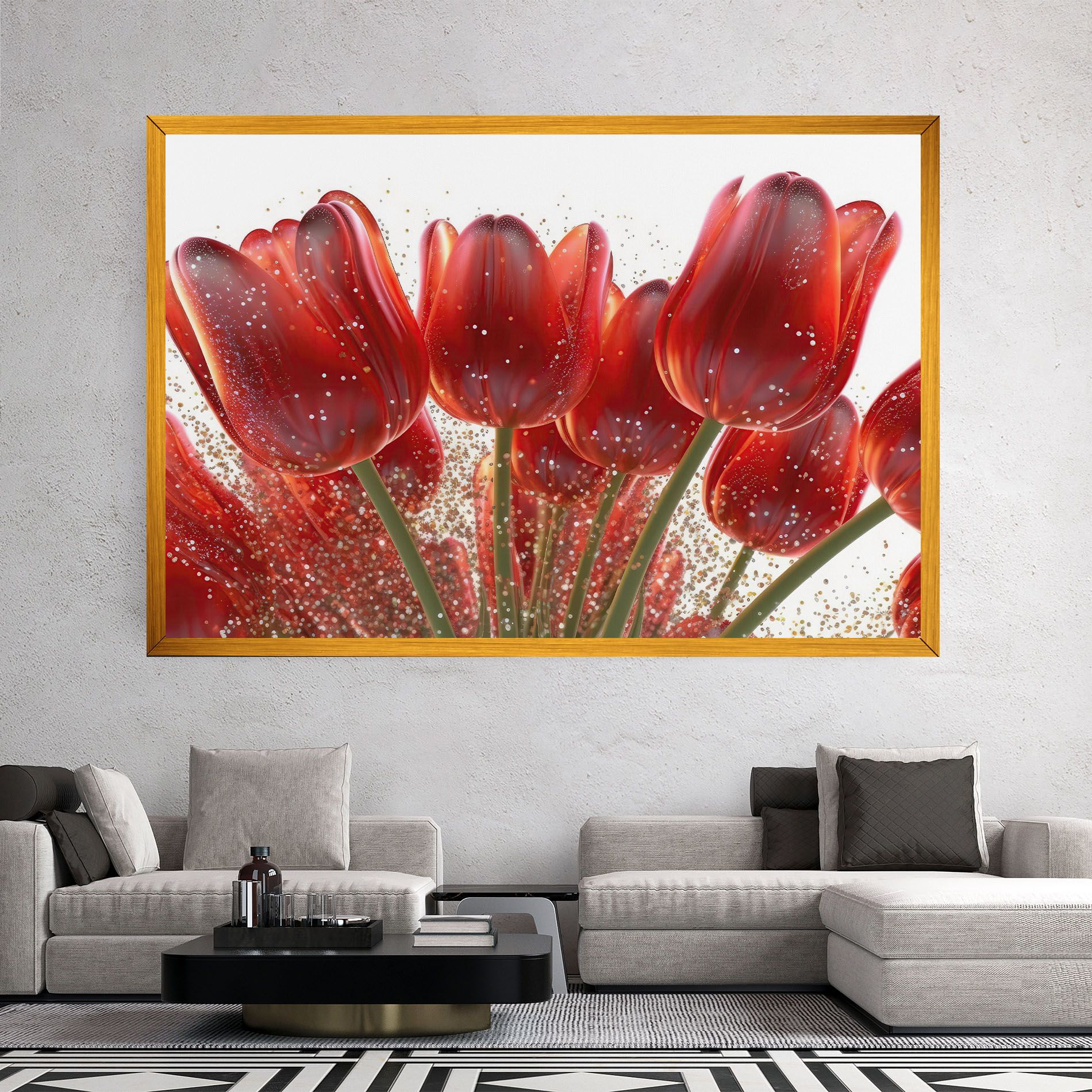 Glitter Red Tulips mockup 2