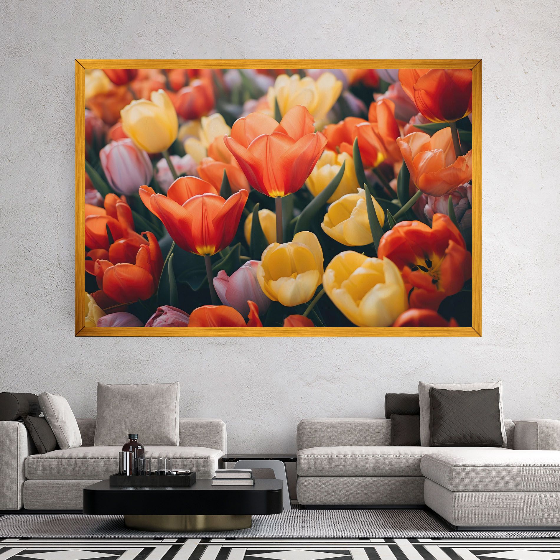 Orange Yellow Tulips mockup 2