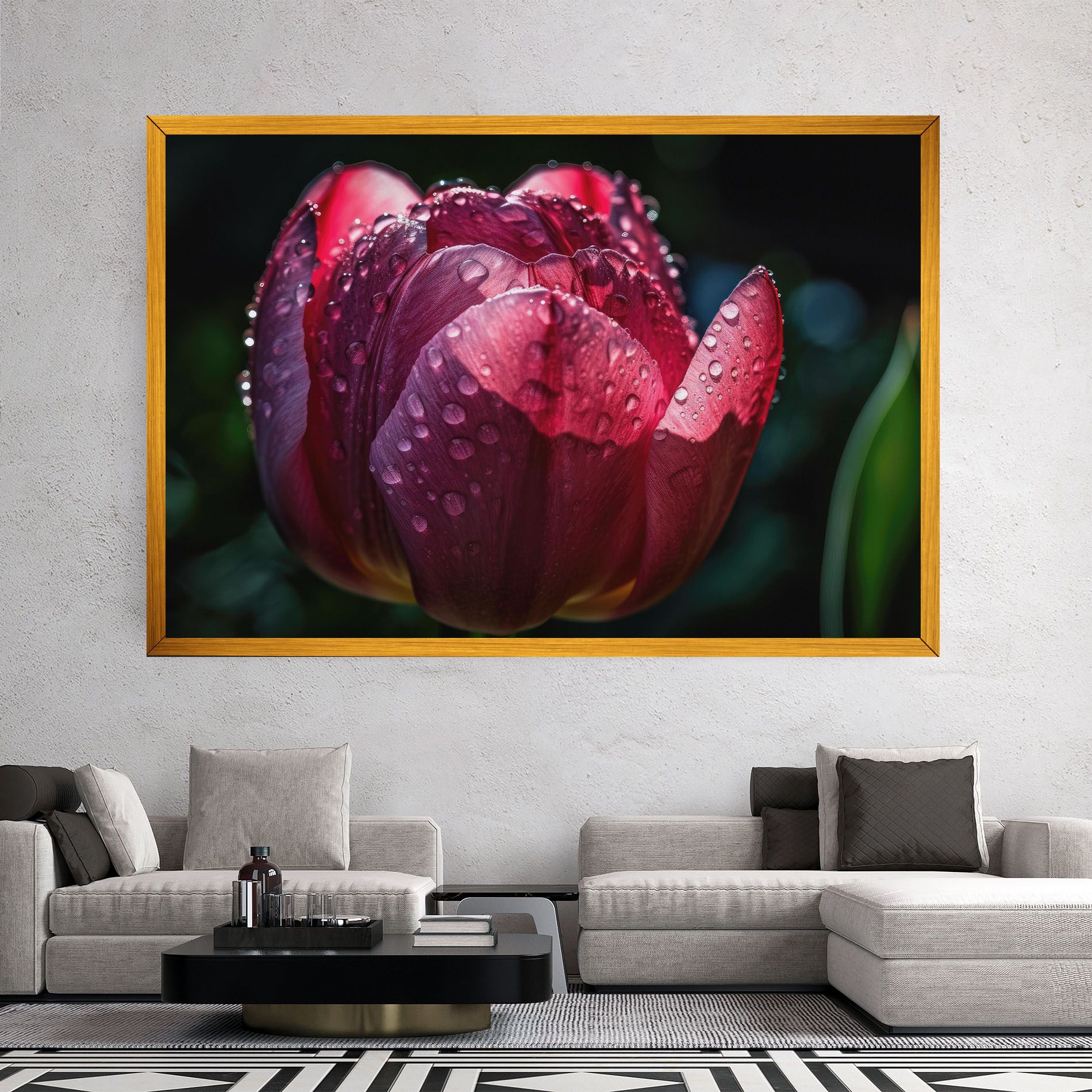 Pink Tulip After Rain mockup 2