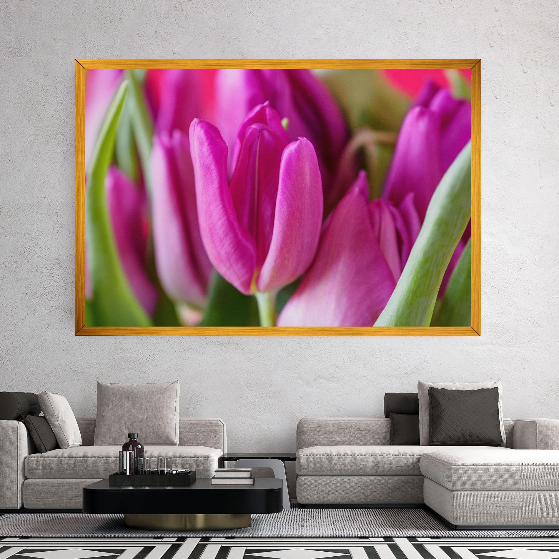 Vászonkép Purple Tulip Close Up mockup 2