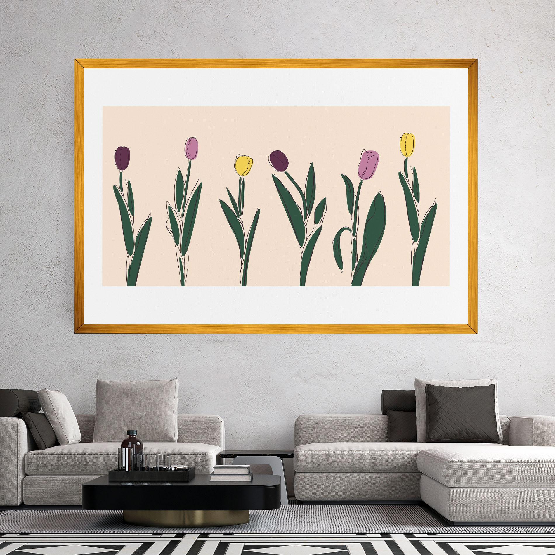 Vászonkép Tulips Set mockup 2