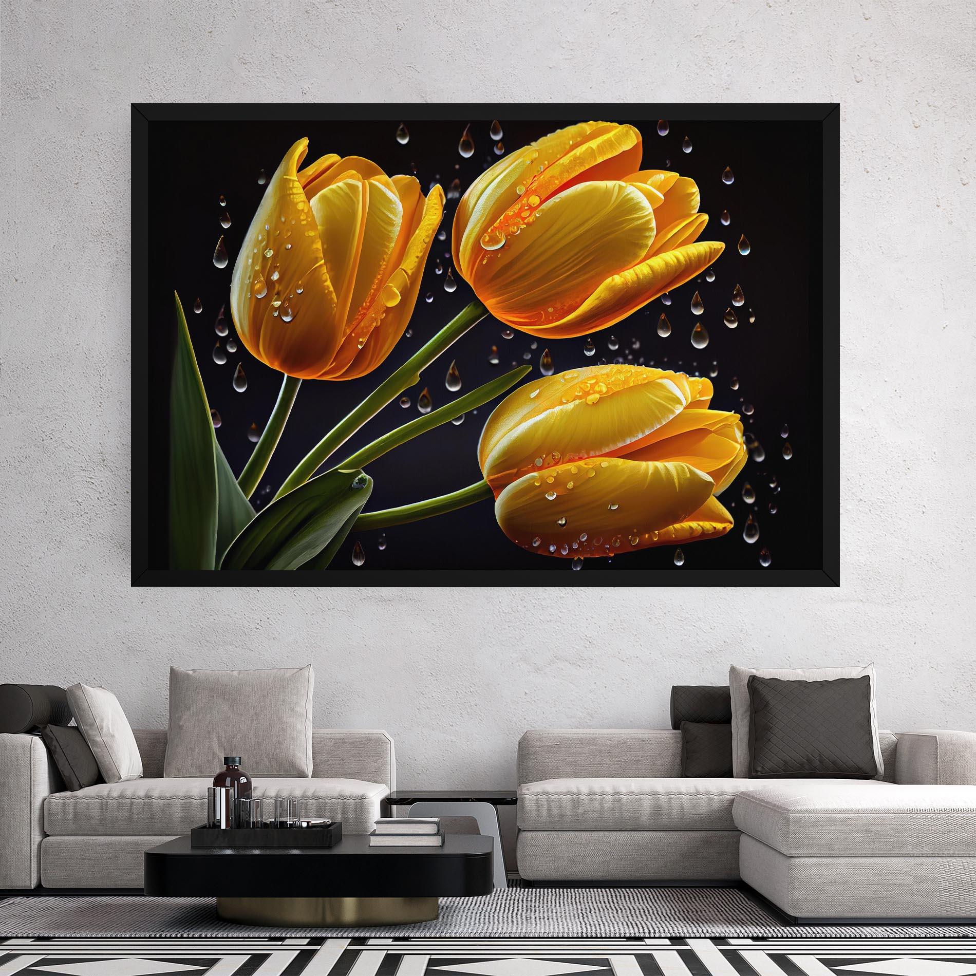 Vászonkép 3 Yellow Tulips mockup 2