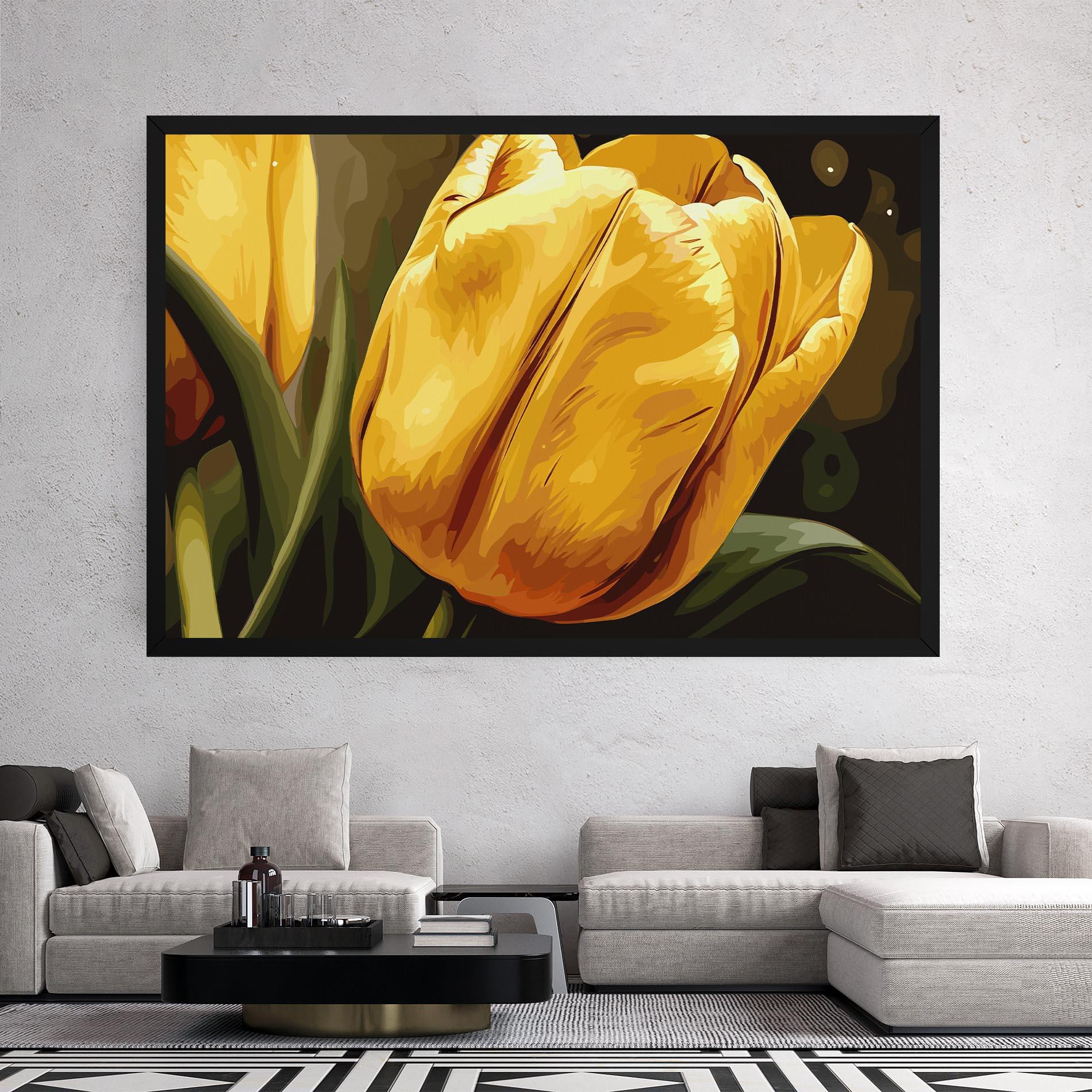 Vászonkép Big Yellow Tulip mockup 2