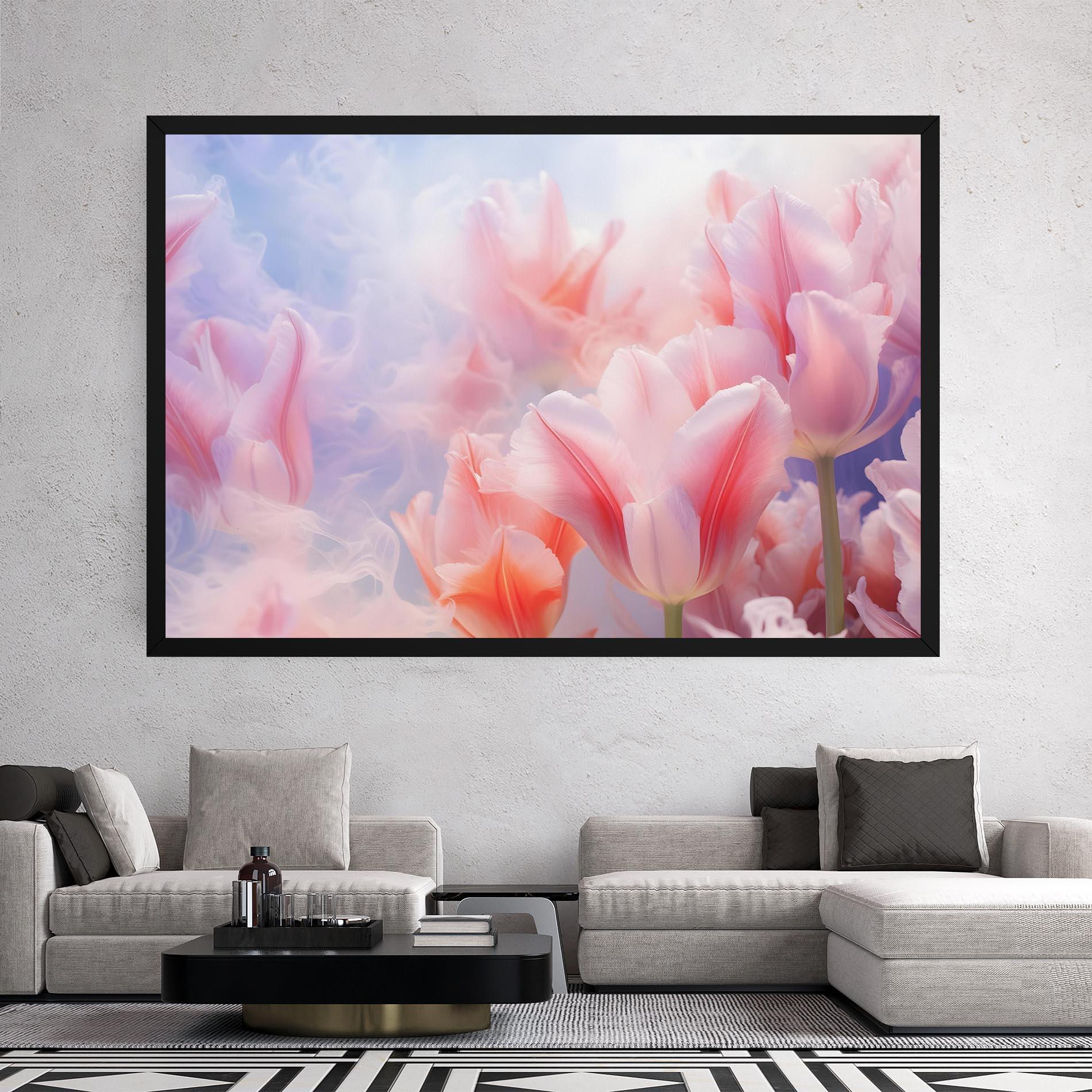 Vászonkép Dreamy Pink Tulips mockup 2
