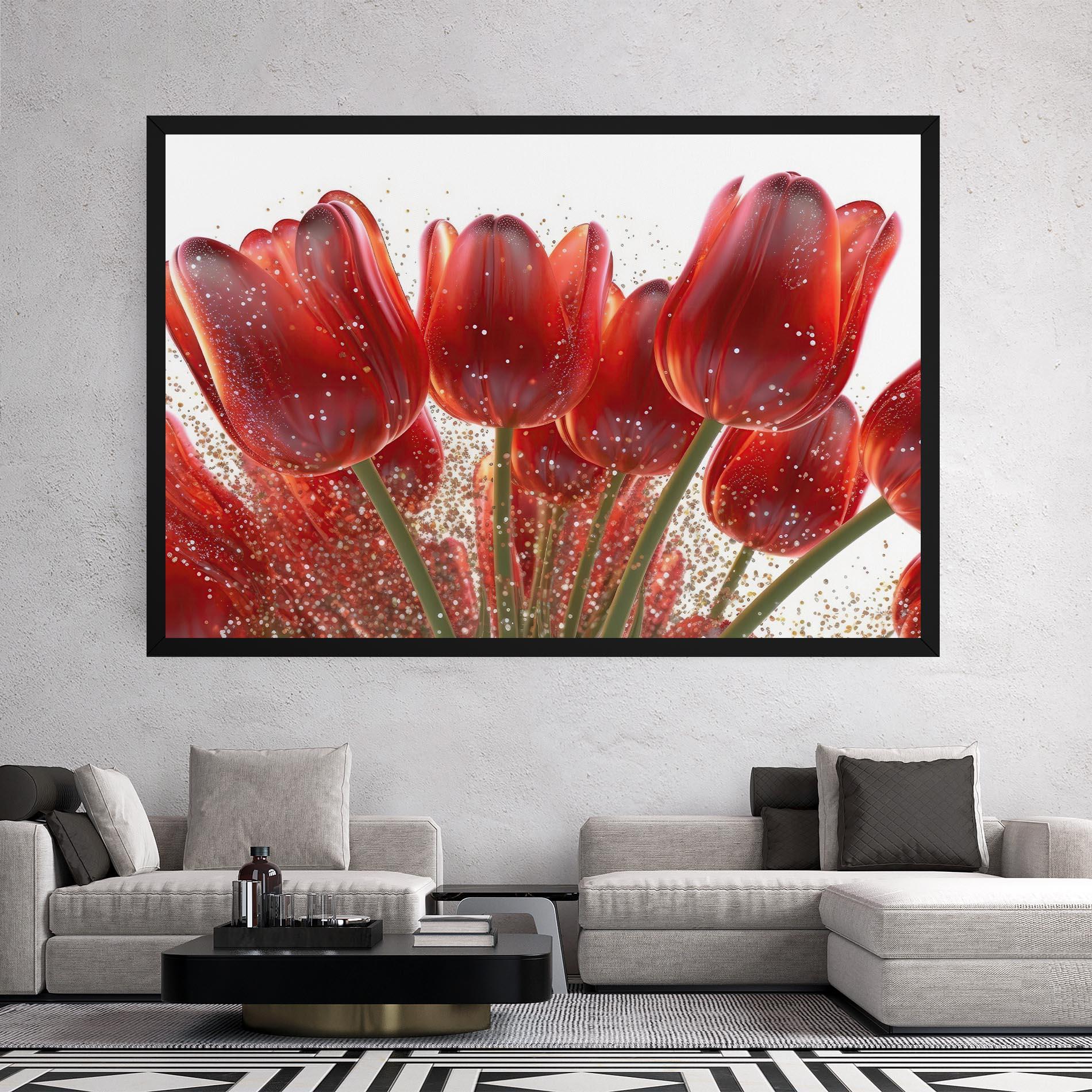 Vászonkép Glitter Red Tulips mockup 2