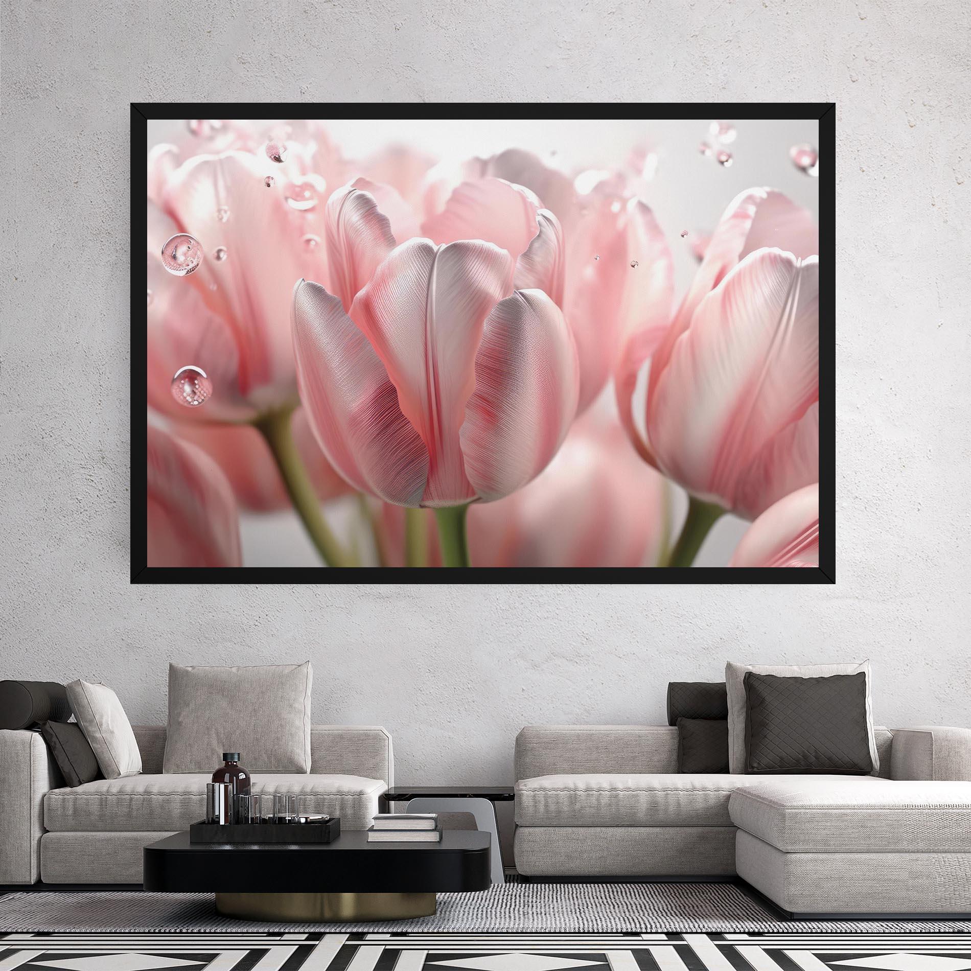 Vászonkép Pink Pretty Tulips mockup 2