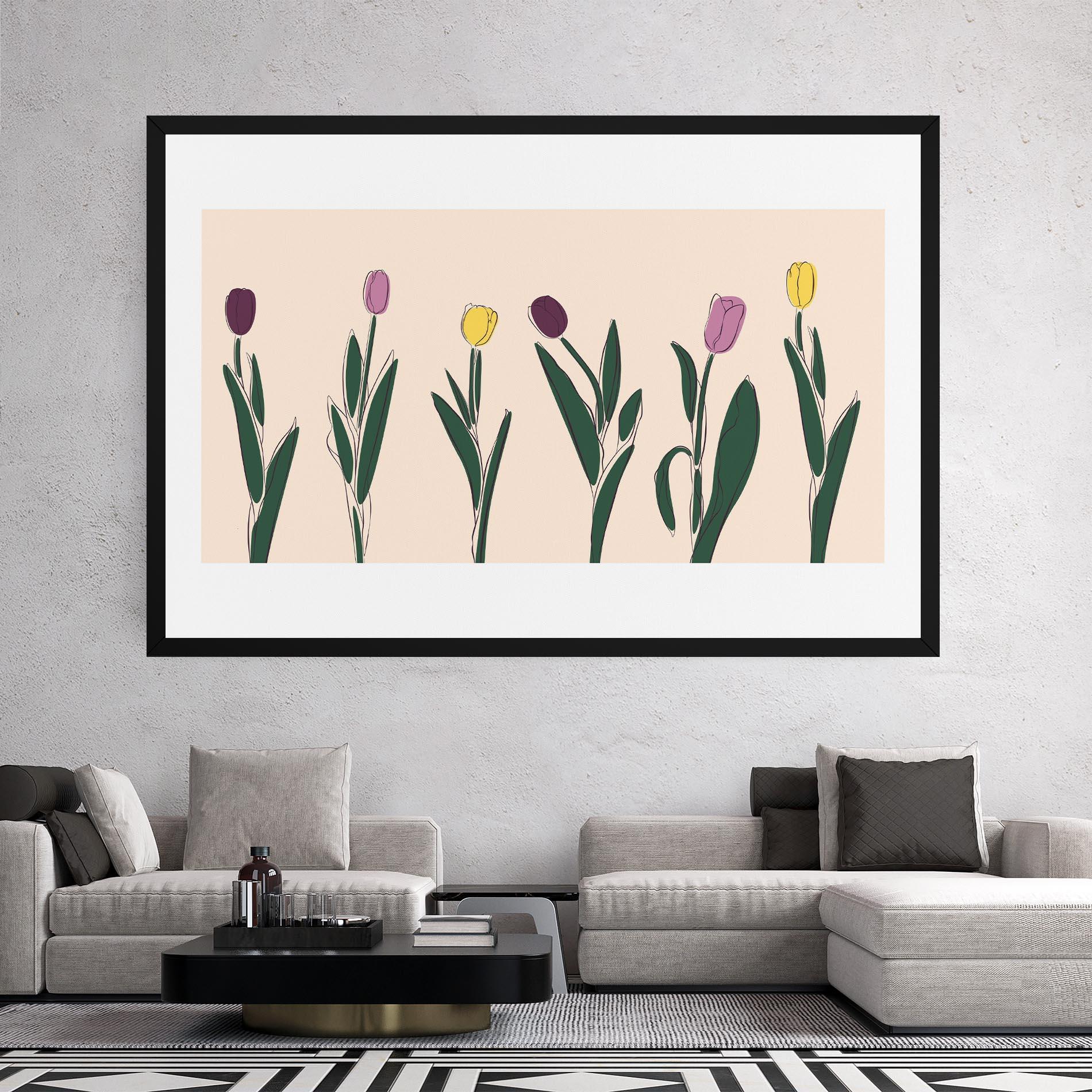 Vászonkép Tulips Set mockup 2