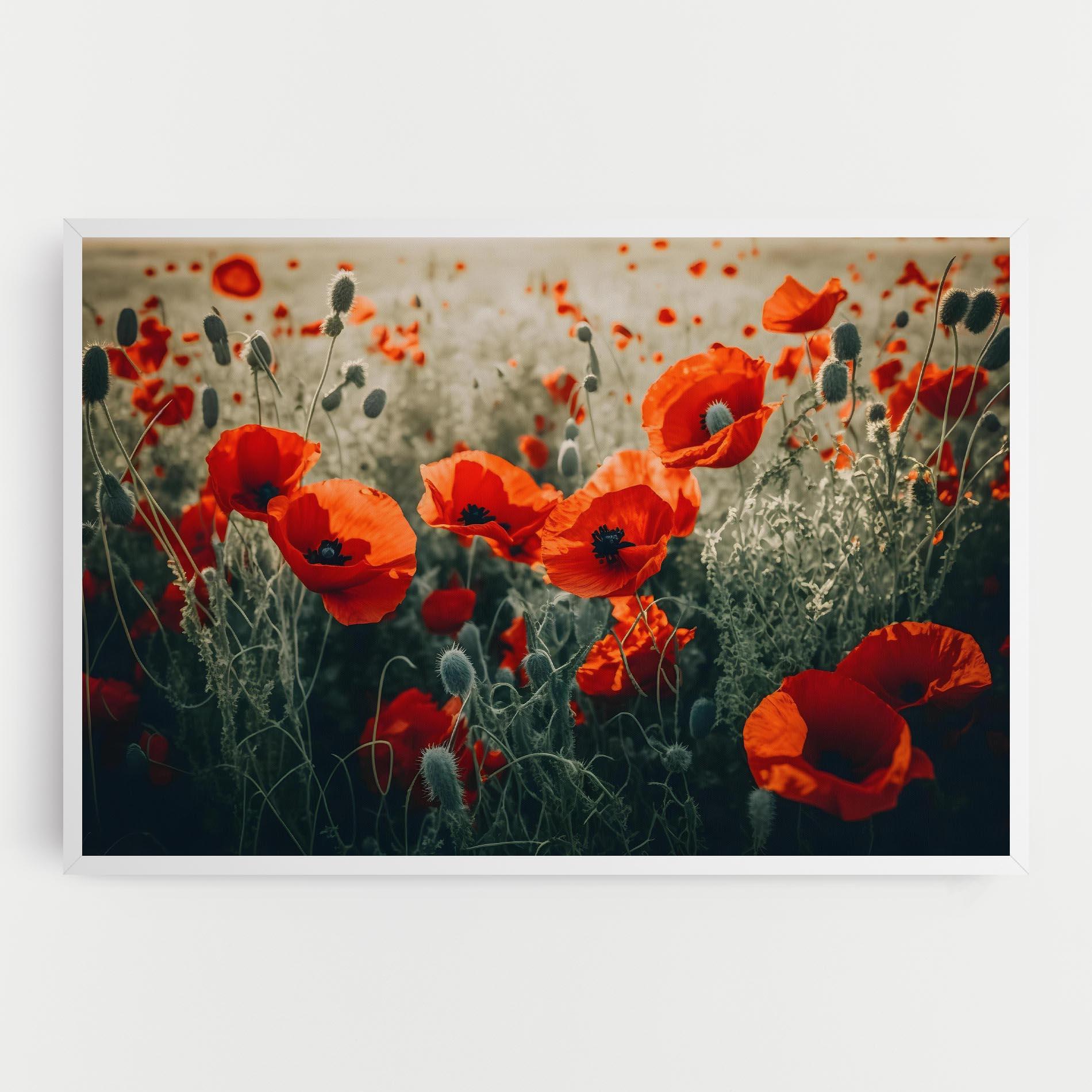 Vászonkép Poppy Grass Field mockup 0