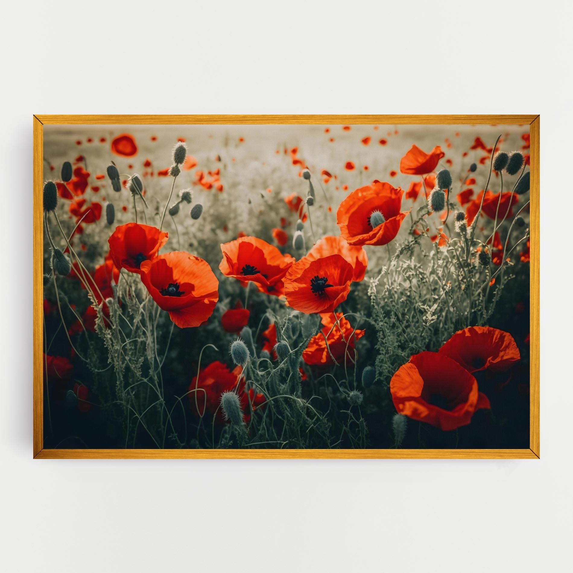 Vászonkép Poppy Grass Field mockup 0