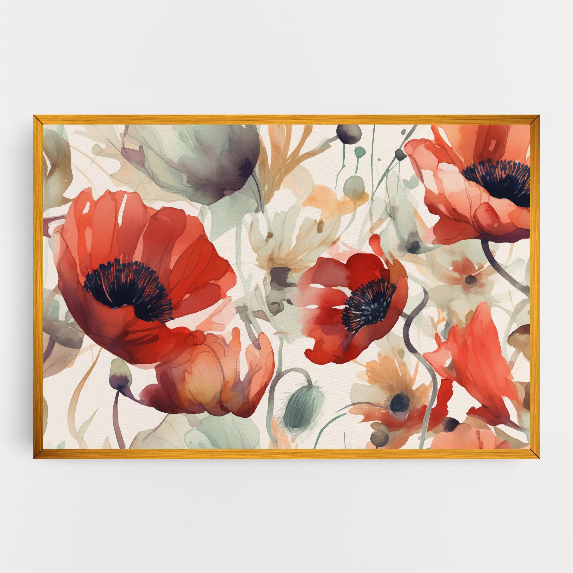 Vászonkép Poppy Red Cream mockup 0
