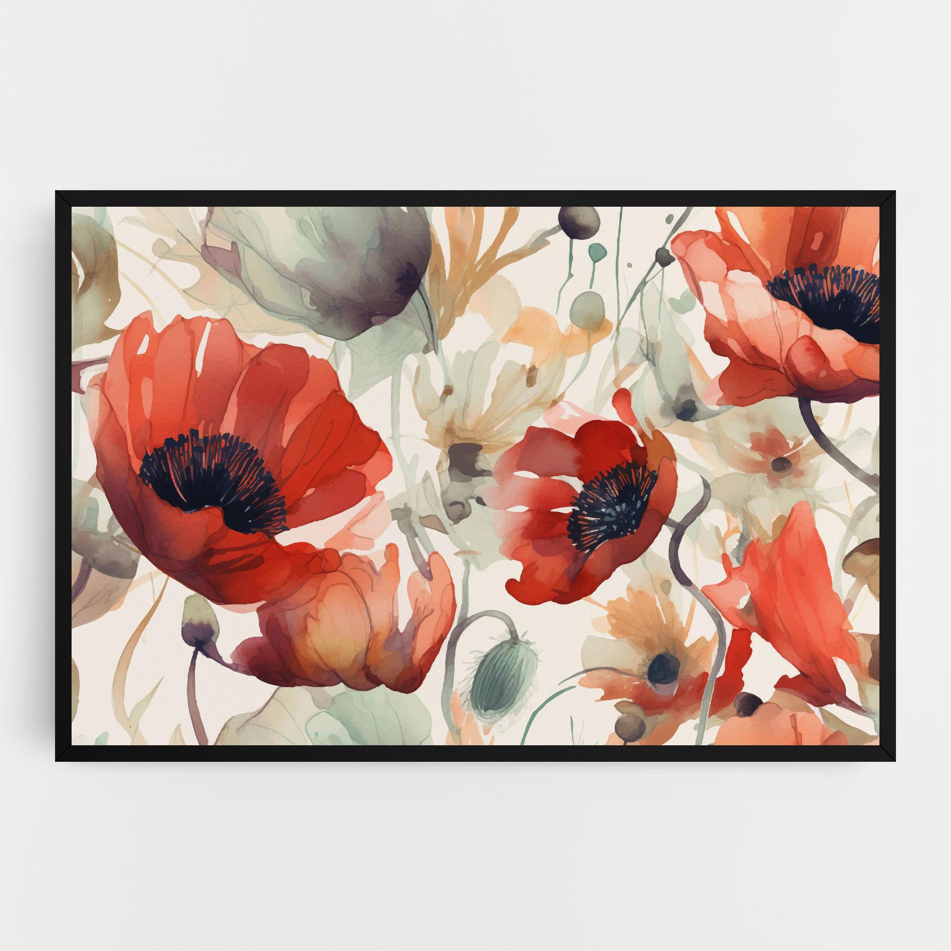 Vászonkép Poppy Red Cream mockup 0