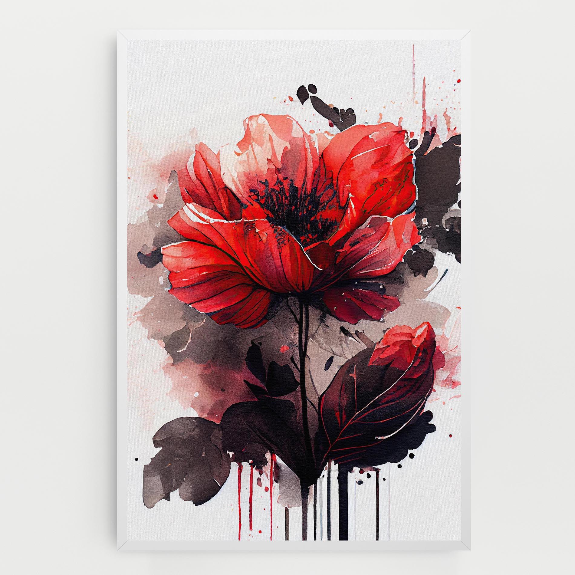 Vászonkép Watercolor Poppy mockup 0