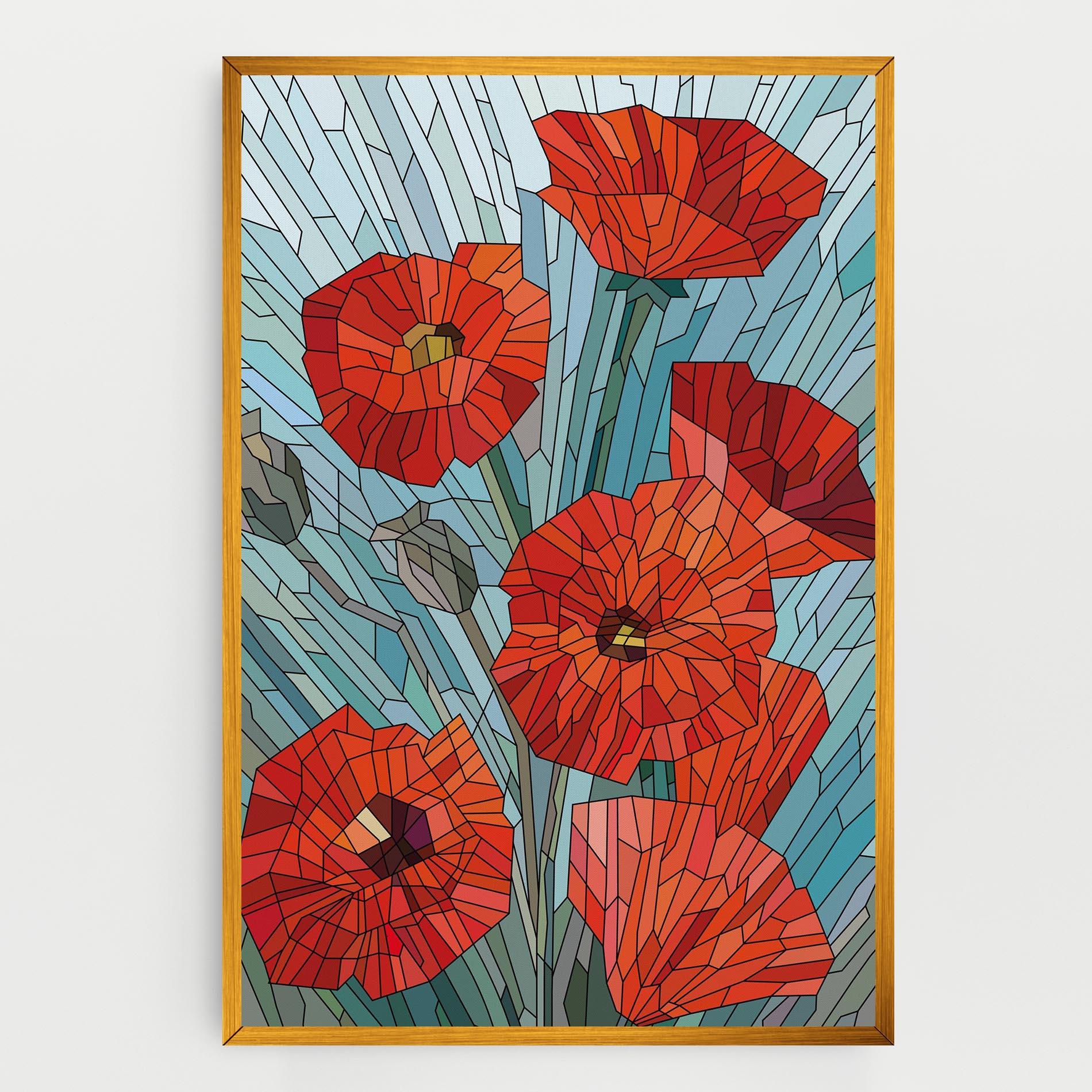 Vászonkép Blue Glass Poppy mockup 0